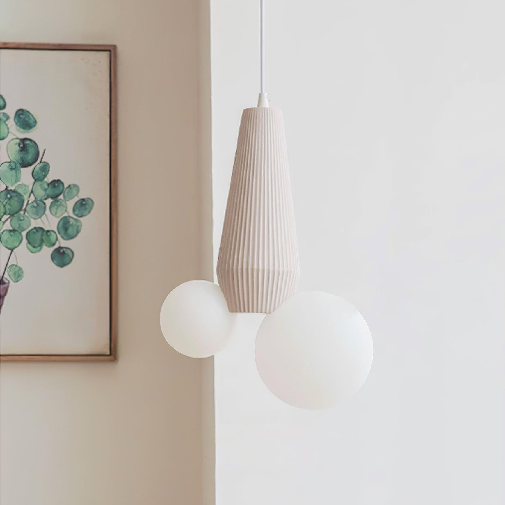 Pendant Lamp Playful Asymmetry with Dual Frosted Glass Globes - Letslighting