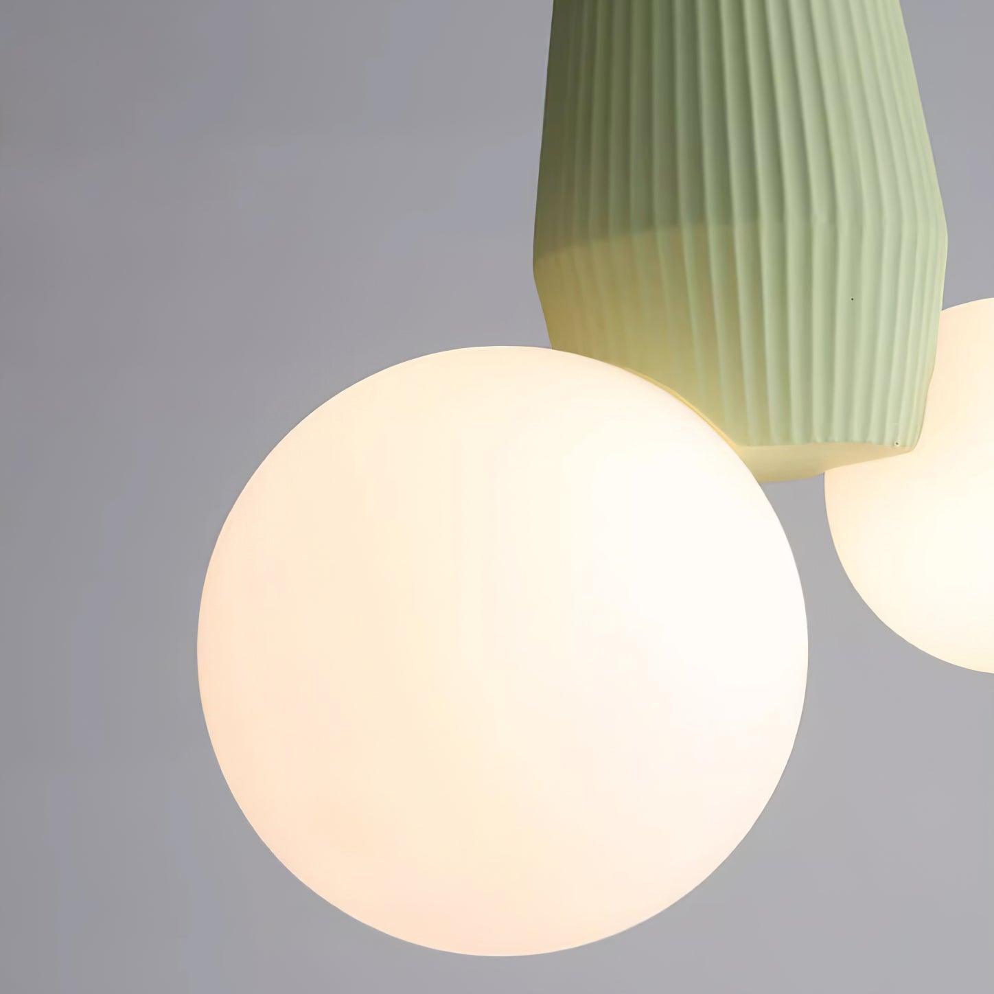 Pendant Lamp Playful Asymmetry with Dual Frosted Glass Globes - Letslighting