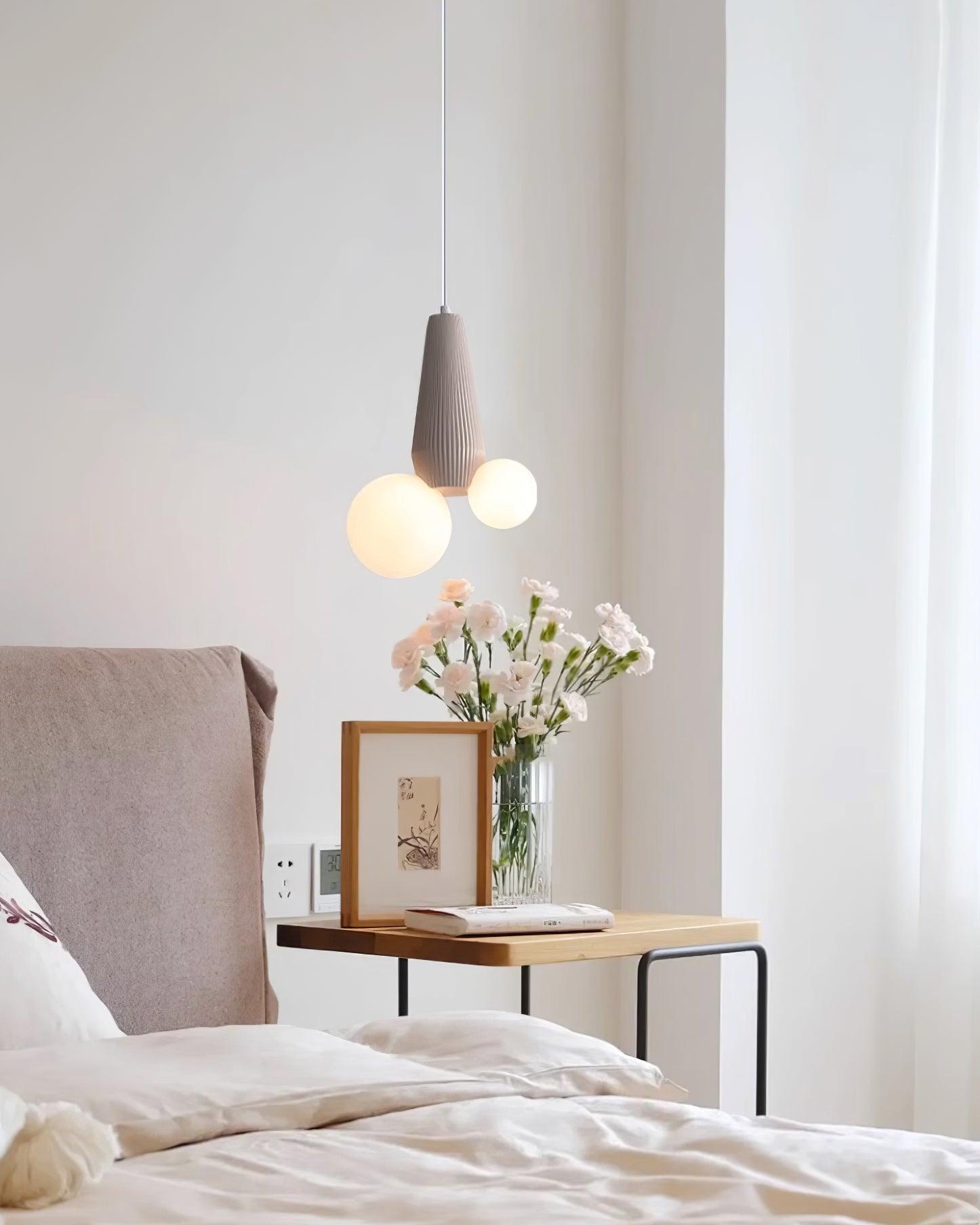 Pendant Lamp Playful Asymmetry with Dual Frosted Glass Globes - Letslighting