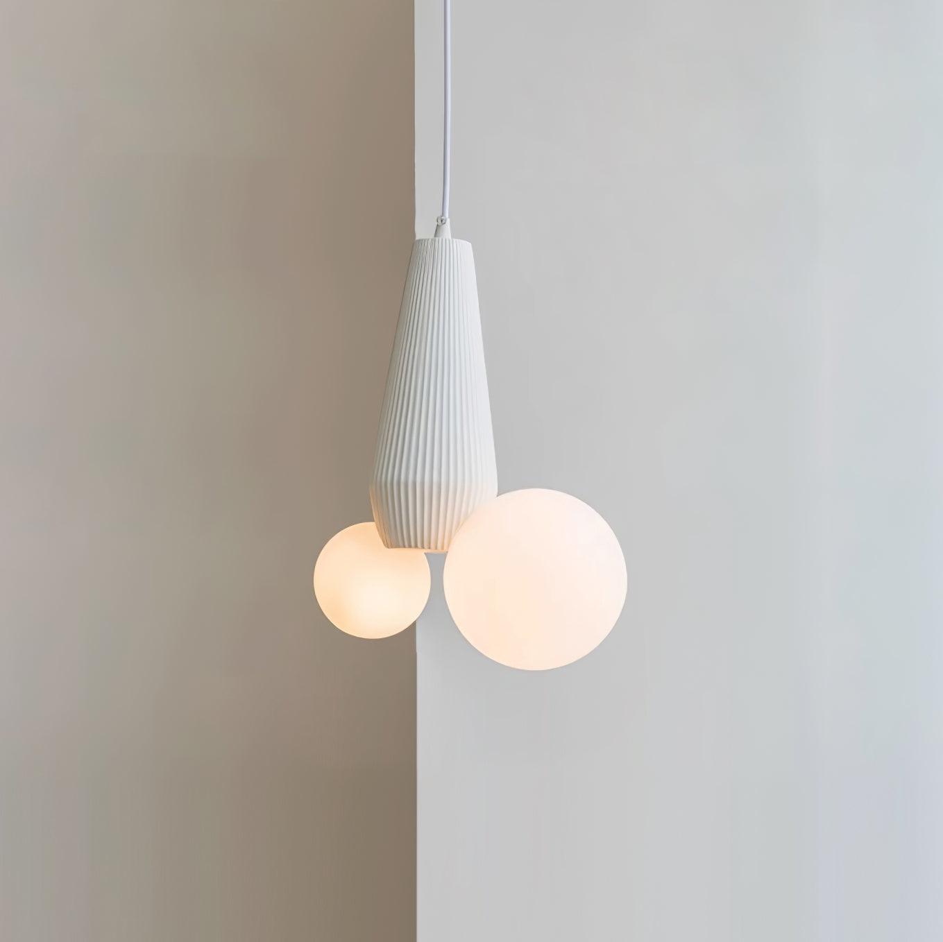 Pendant Lamp Playful Asymmetry with Dual Frosted Glass Globes - Letslighting