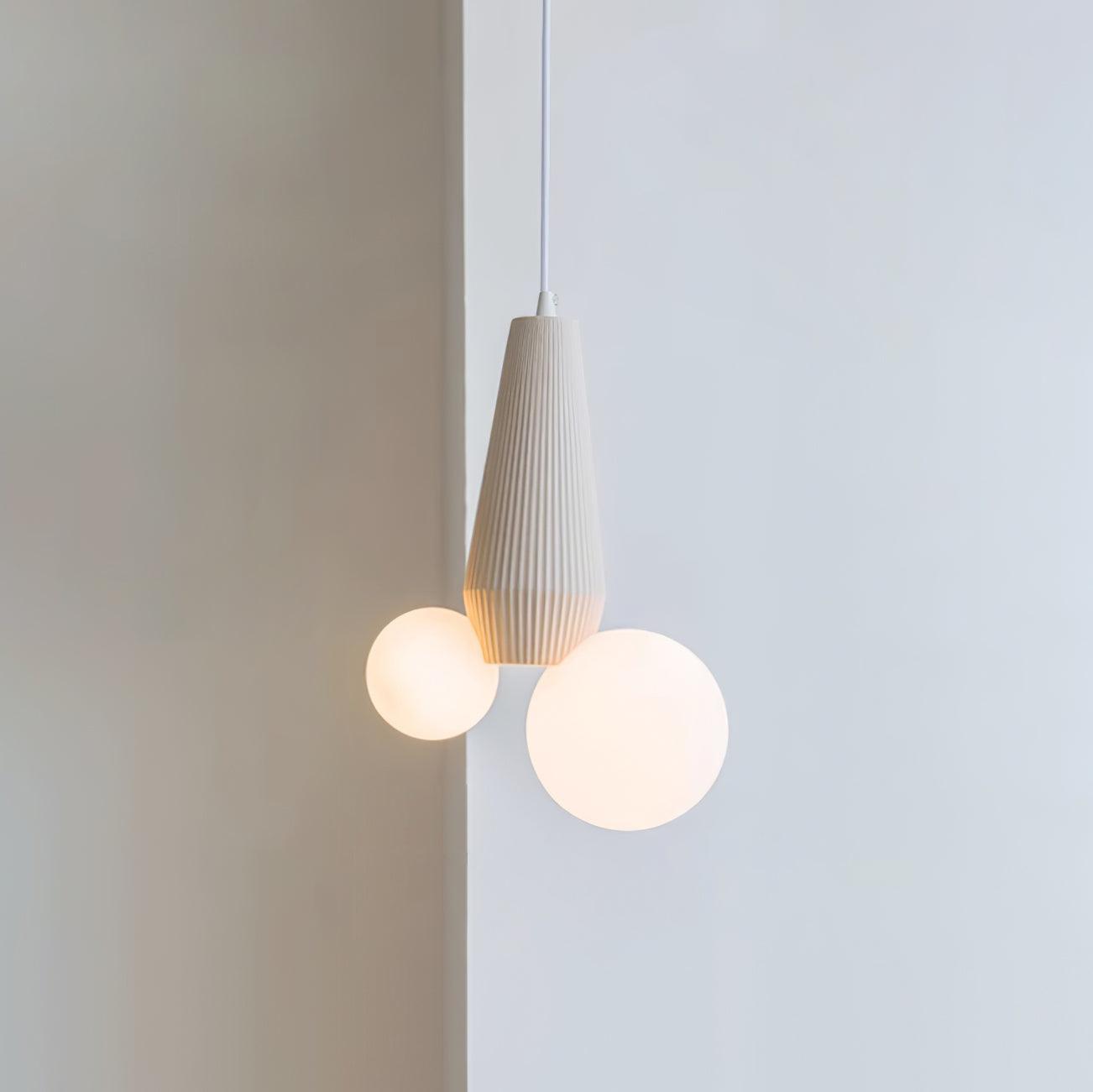 Pendant Lamp Playful Asymmetry with Dual Frosted Glass Globes - Letslighting