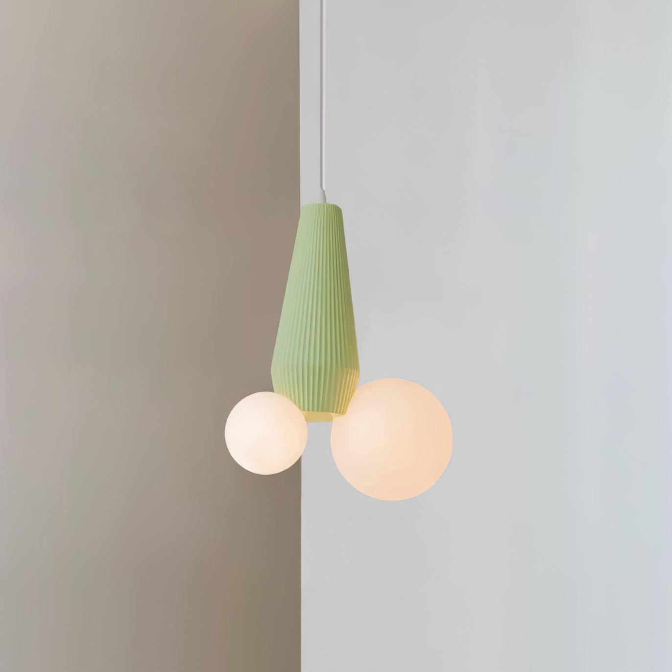 Pendant Lamp Playful Asymmetry with Dual Frosted Glass Globes - Letslighting