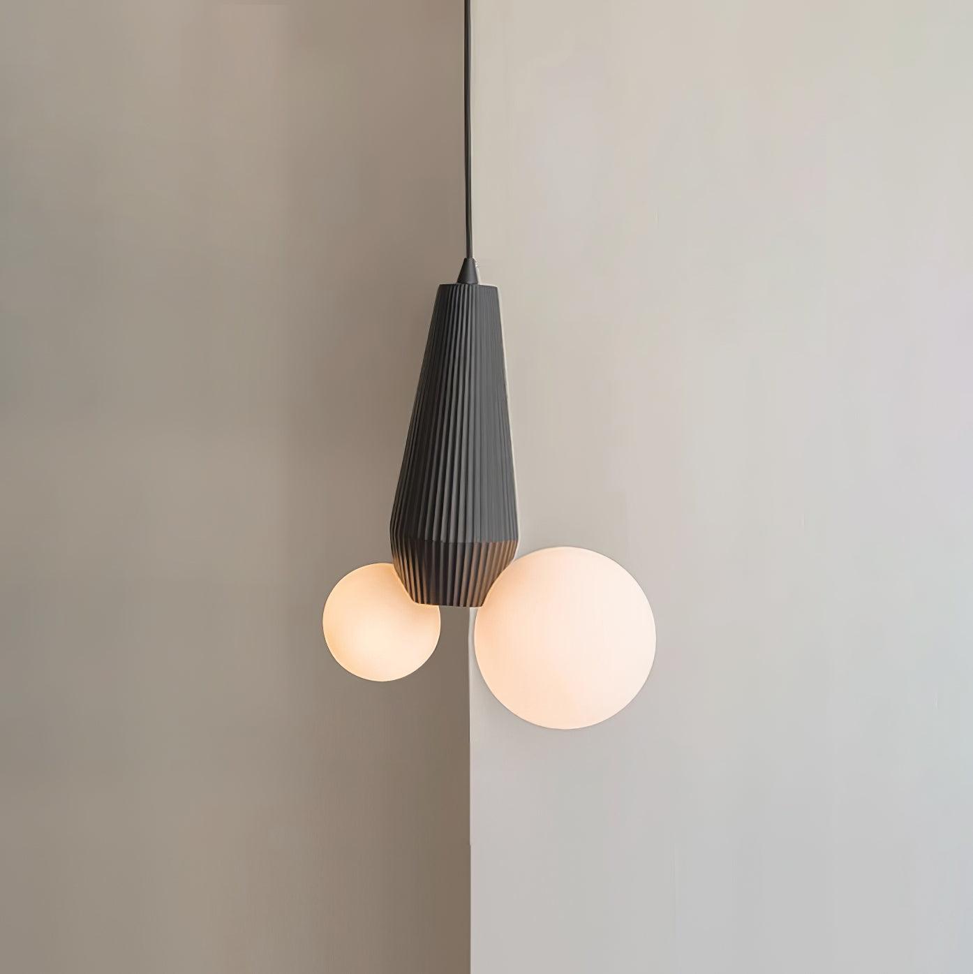 Pendant Lamp Playful Asymmetry with Dual Frosted Glass Globes - Letslighting