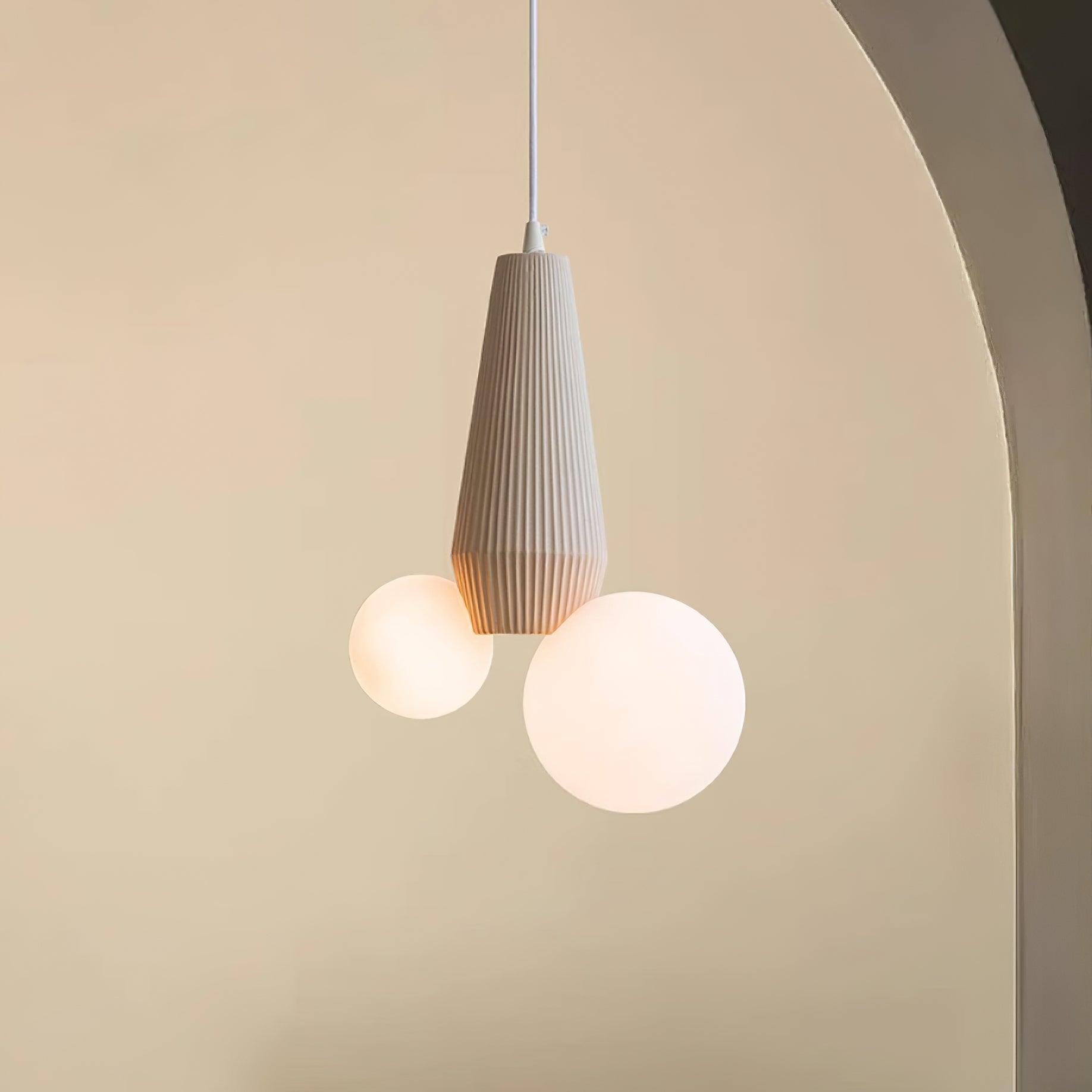 Pendant Lamp Playful Asymmetry with Dual Frosted Glass Globes - Letslighting