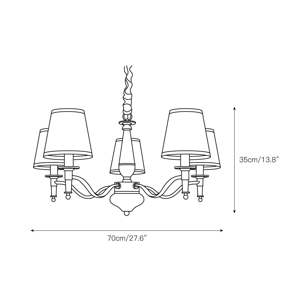 Zosolia Vintage Industrial Luxury Brass Fabric Chandelier - Letslighting