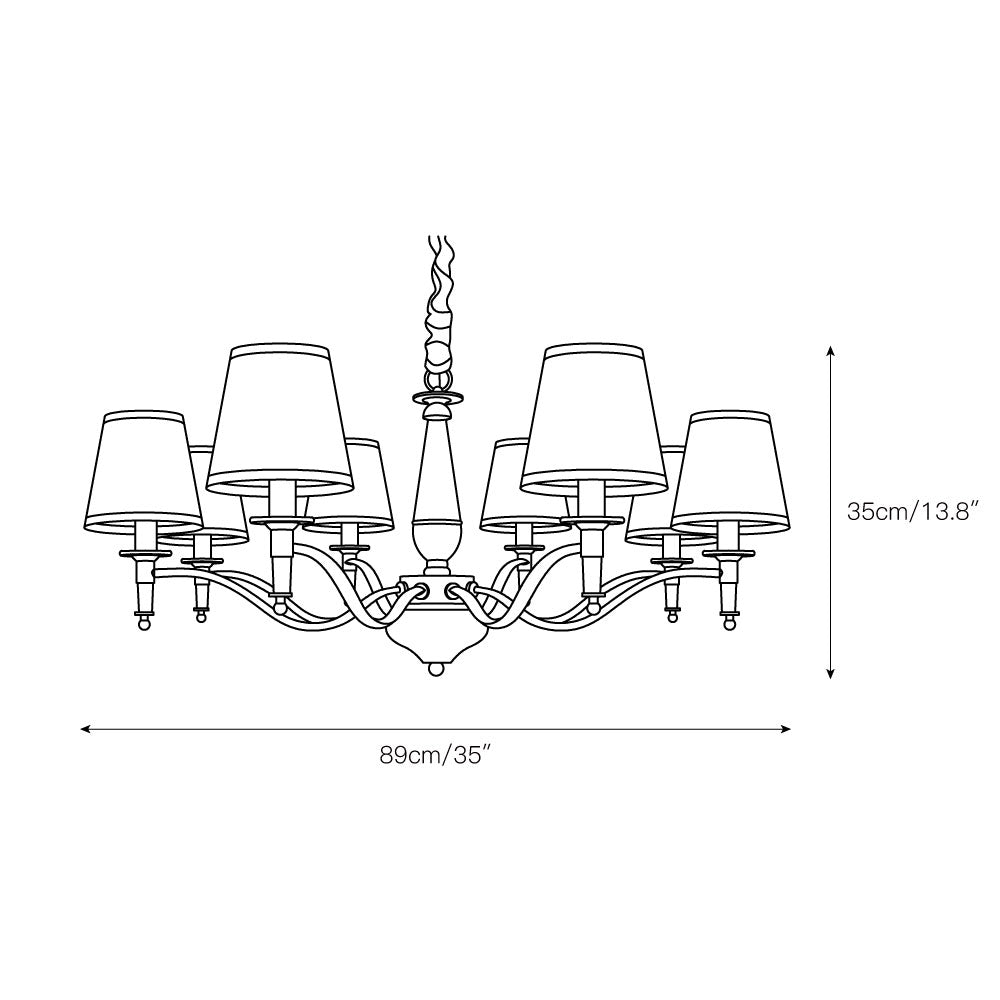 Zosolia Vintage Industrial Luxury Brass Fabric Chandelier - Letslighting