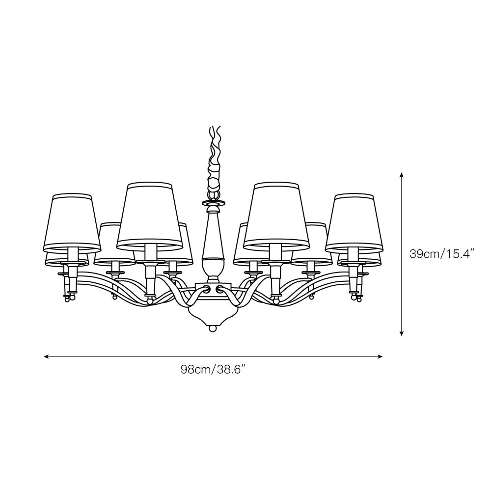 Zosolia Vintage Industrial Luxury Brass Fabric Chandelier - Letslighting