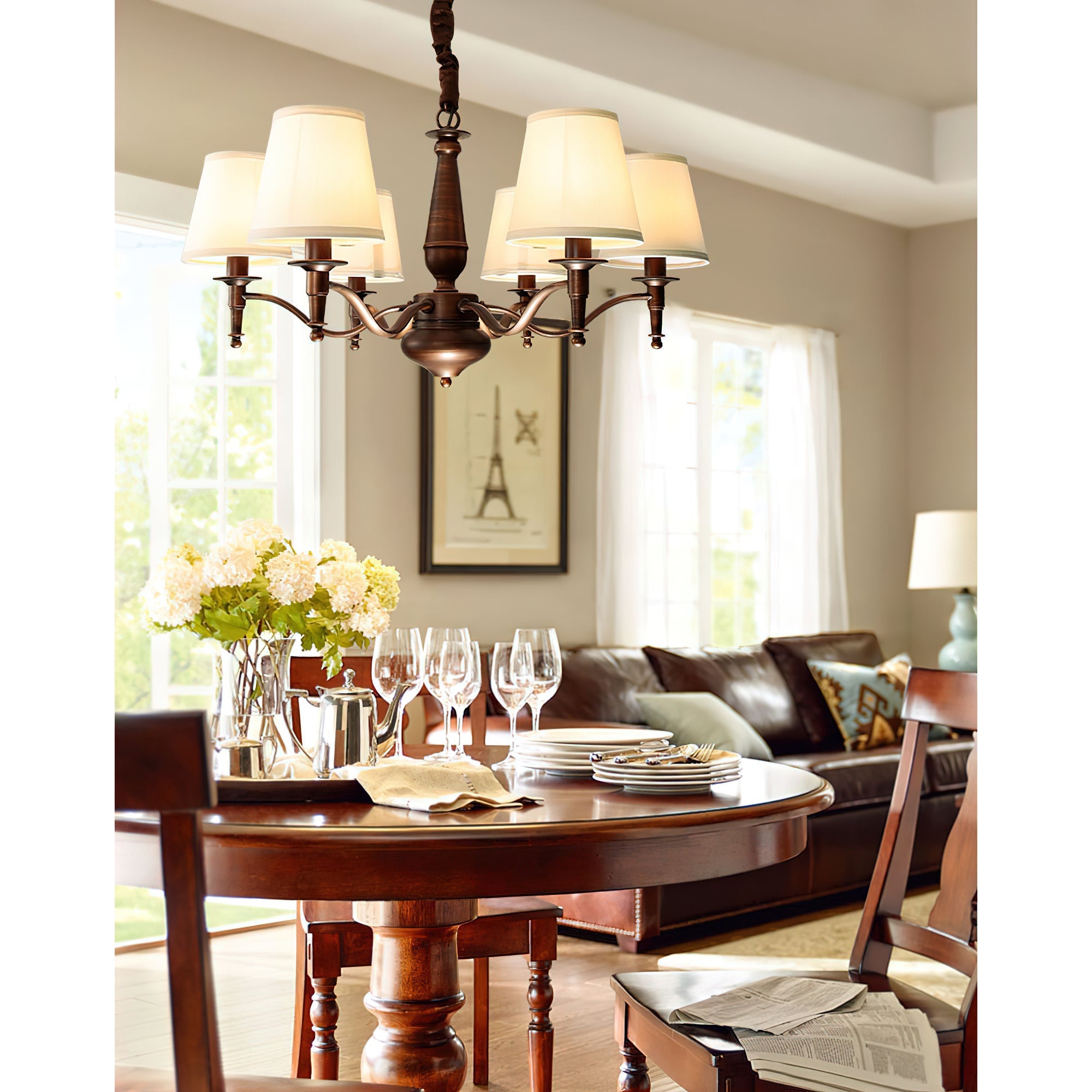 Zosolia Vintage Industrial Luxury Brass Fabric Chandelier - Letslighting