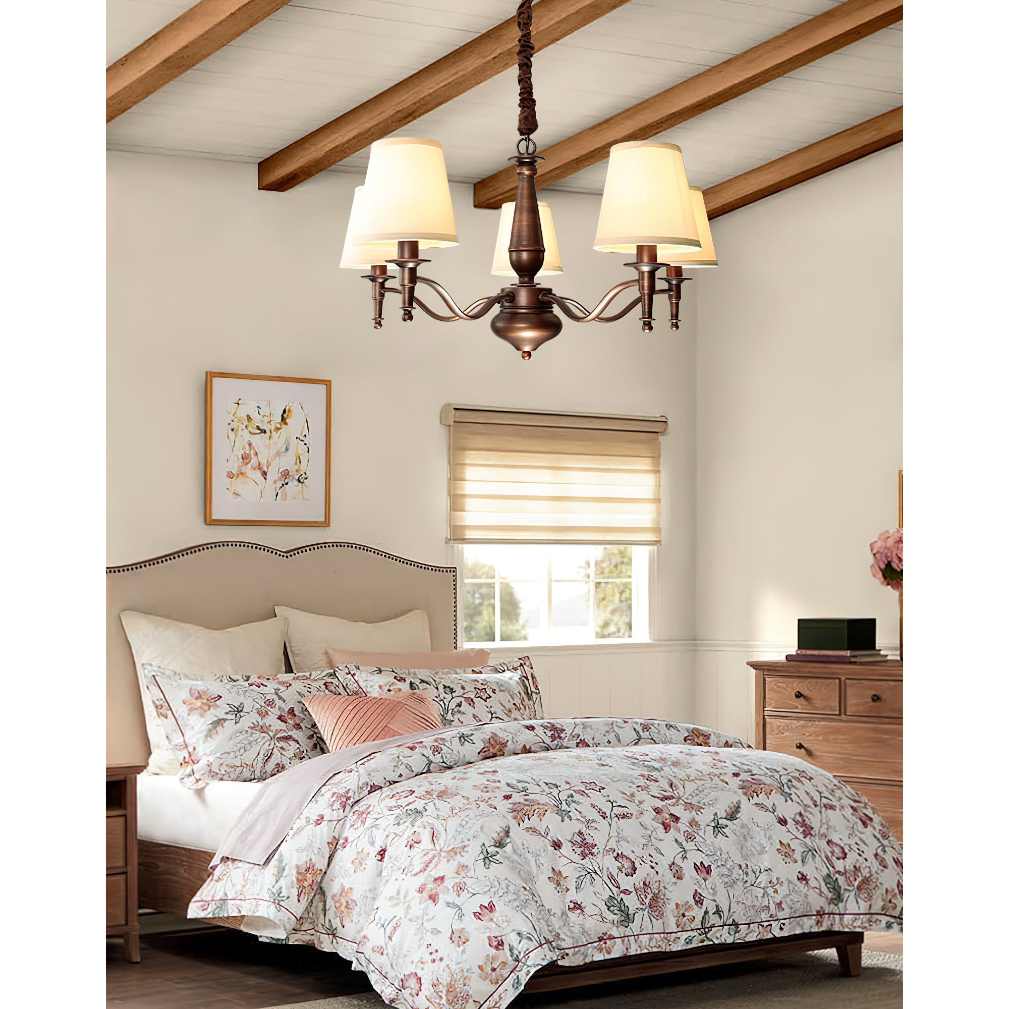 Zosolia Vintage Industrial Luxury Brass Fabric Chandelier - Letslighting