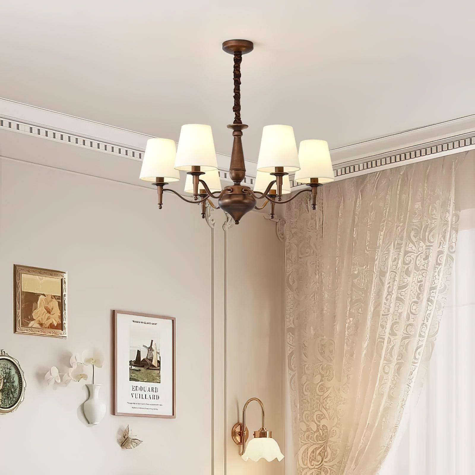 Zosolia Vintage Industrial Luxury Brass Fabric Chandelier - Letslighting