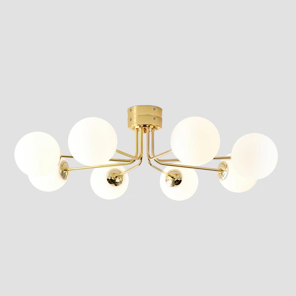 Lustra Ceiling Lamp Gold White Globe - Letslighting