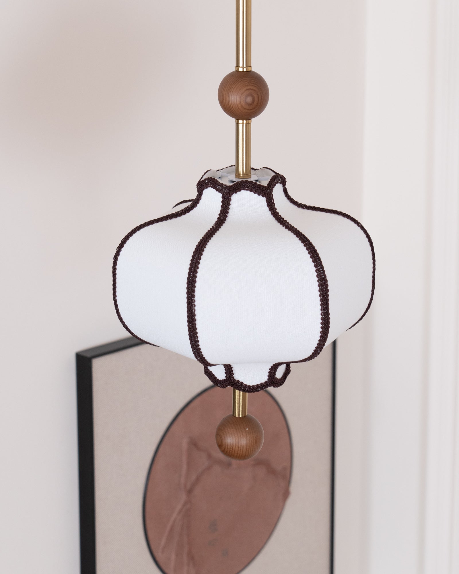 Lustra Pendant Light Lantern Fabric for Living Room - Letslighting