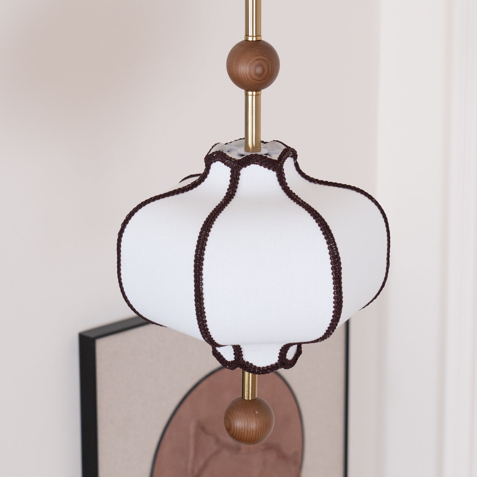 Lustra Pendant Light Lantern Fabric for Living Room - Letslighting