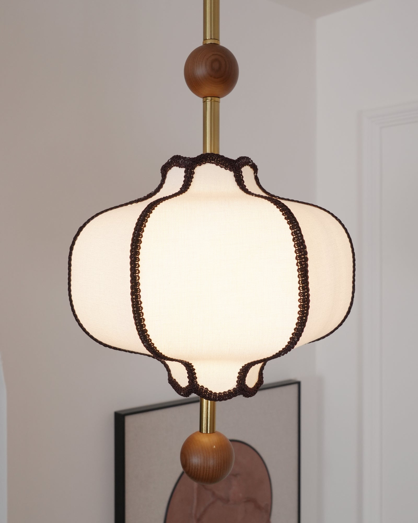 Lustra Pendant Light Lantern Fabric for Living Room - Letslighting