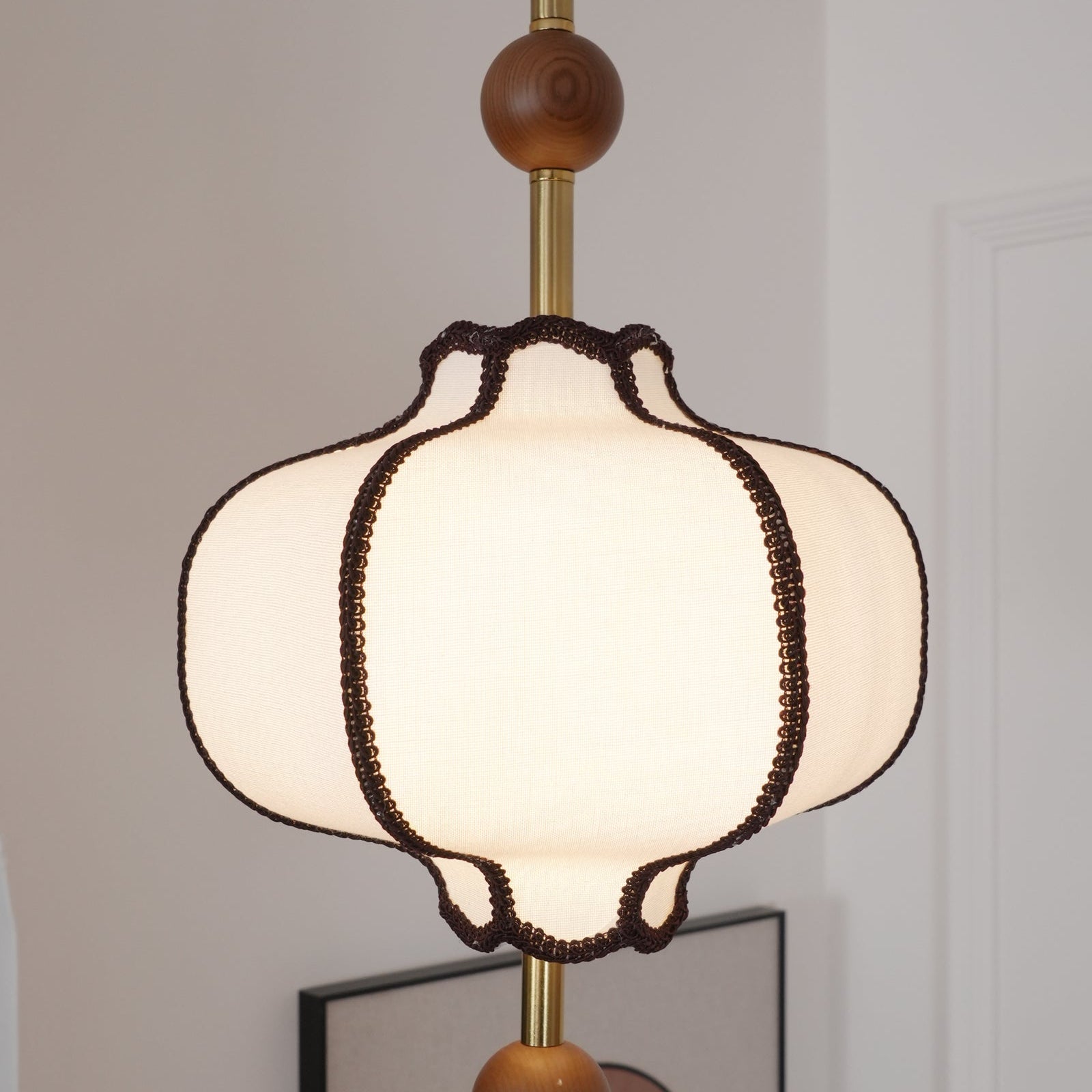 Lustra Pendant Light Lantern Fabric for Living Room - Letslighting