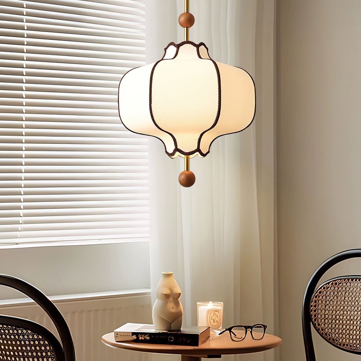 Lustra Pendant Light Lantern Fabric for Living Room - Letslighting