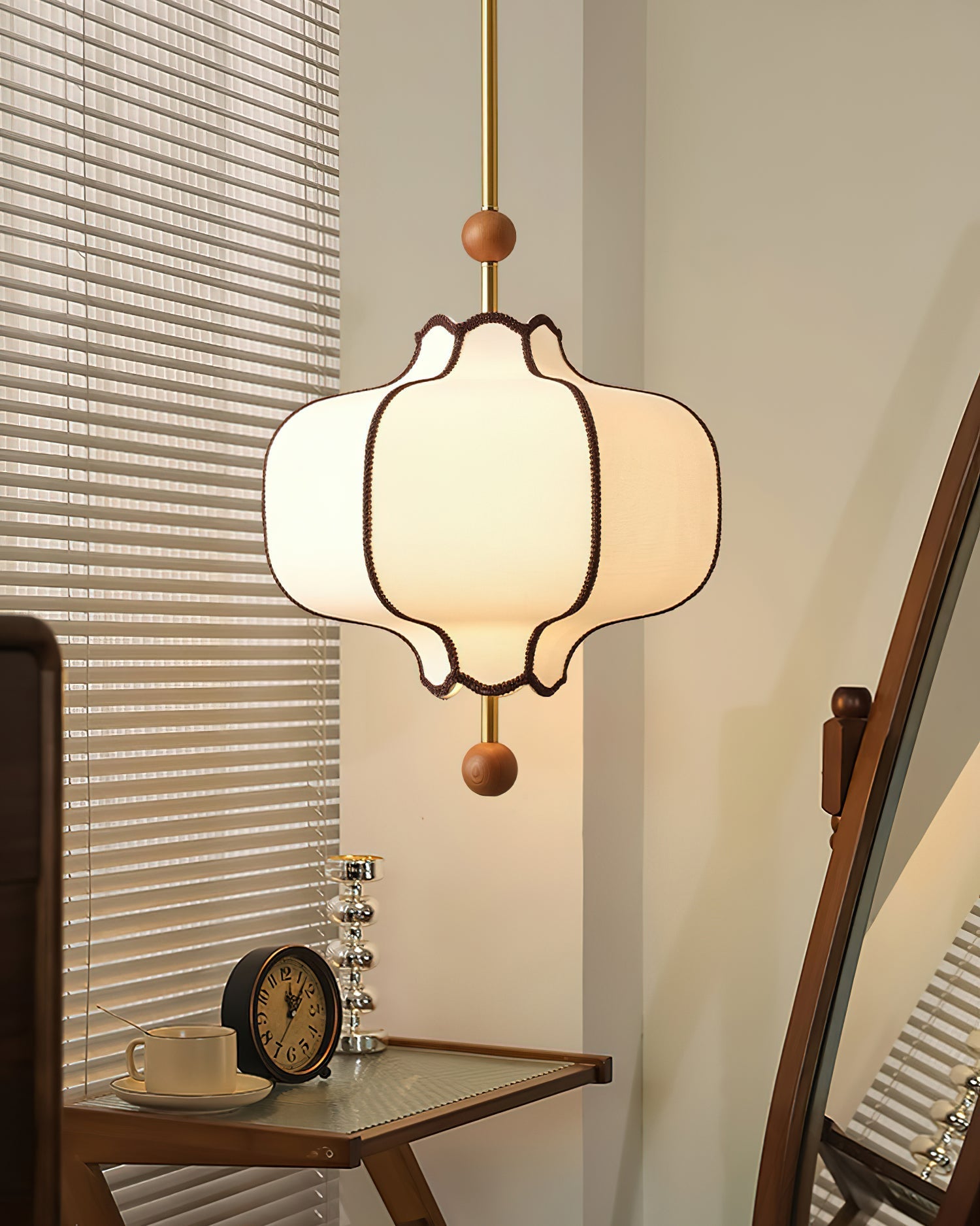 Lustra Pendant Light Lantern Fabric for Living Room - Letslighting