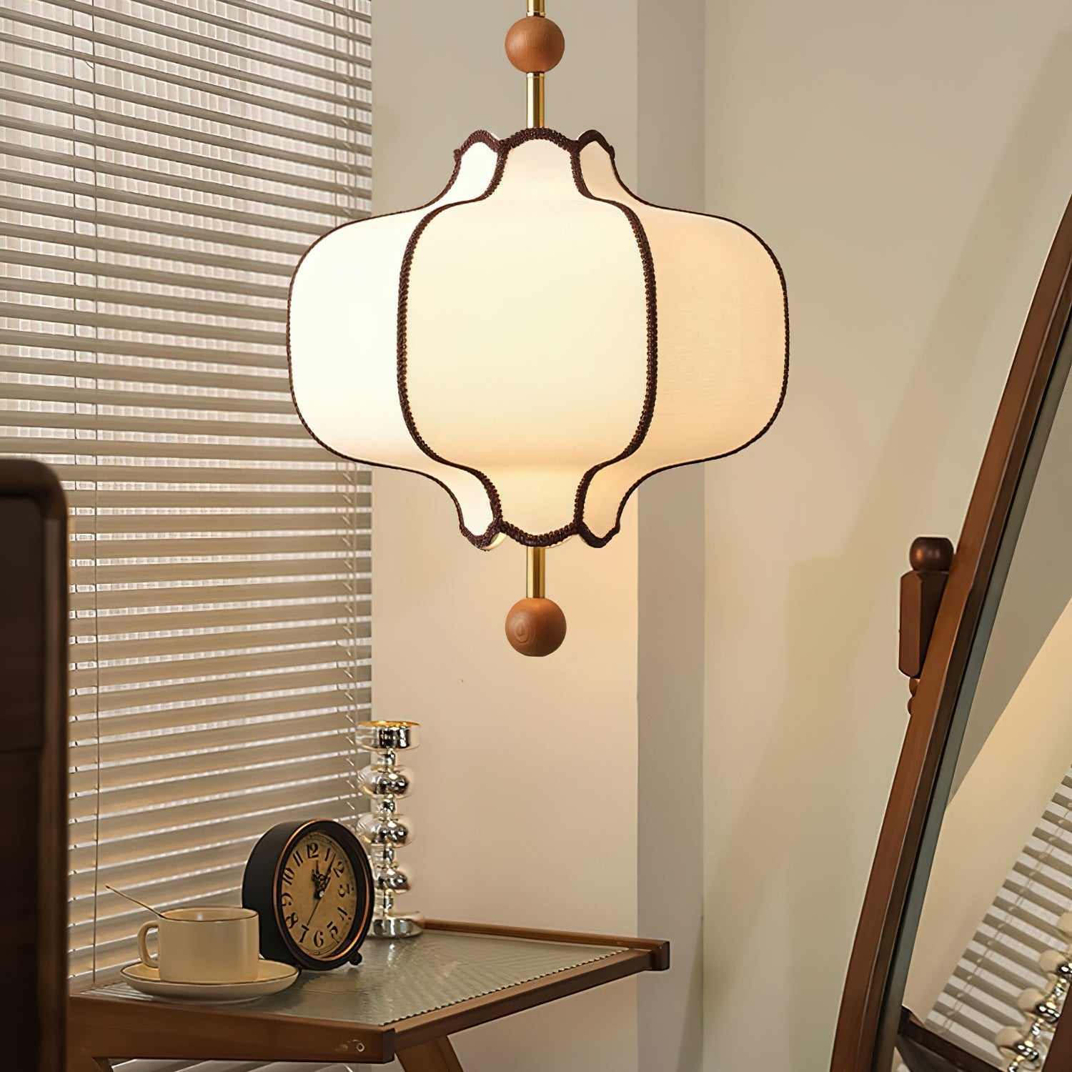 Lustra Pendant Light Lantern Fabric for Living Room - Letslighting