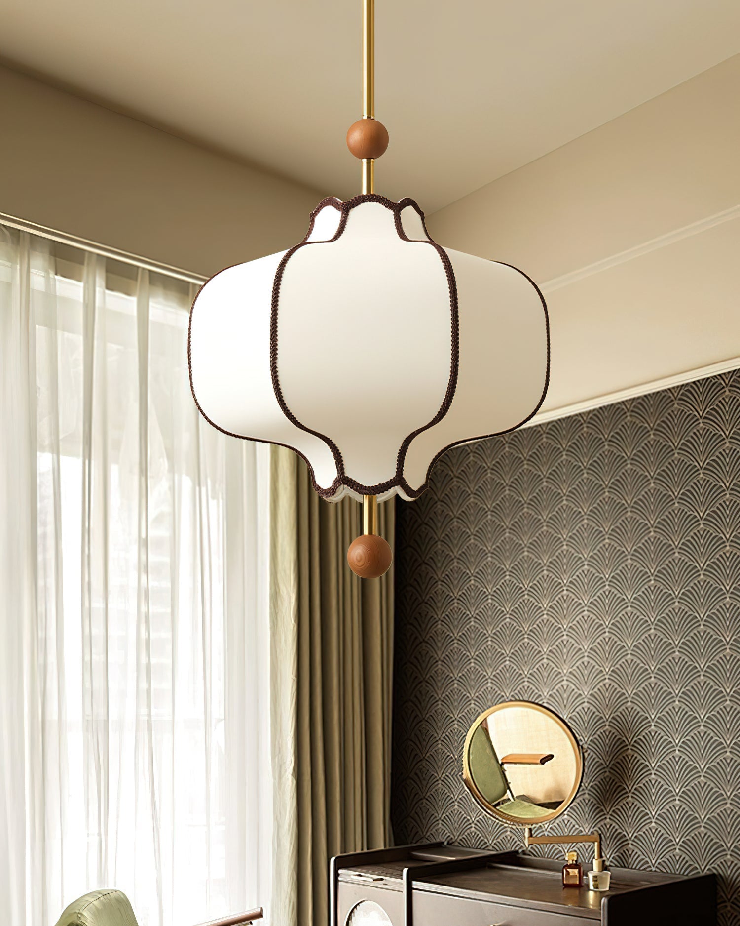 Lustra Pendant Light Lantern Fabric for Living Room - Letslighting