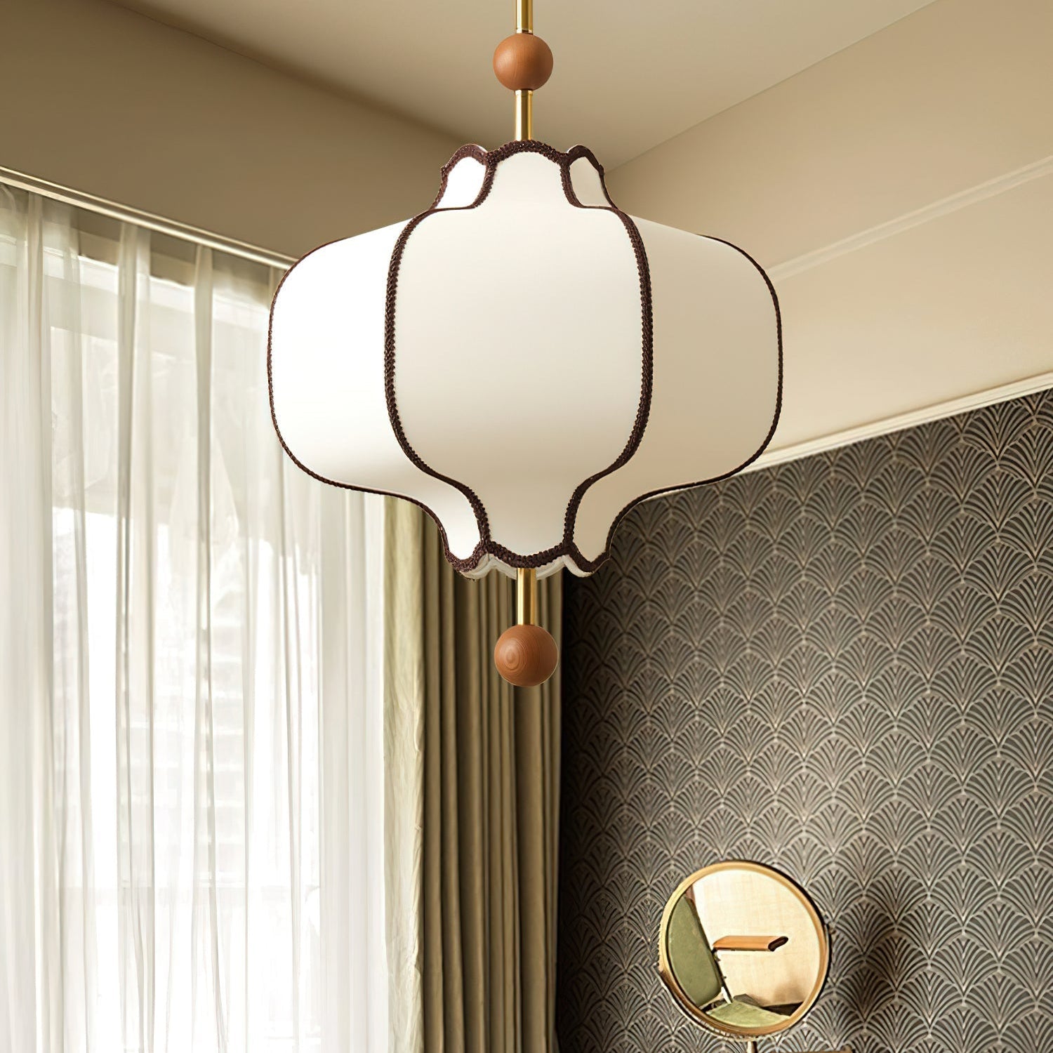 Lustra Pendant Light Lantern Fabric for Living Room - Letslighting