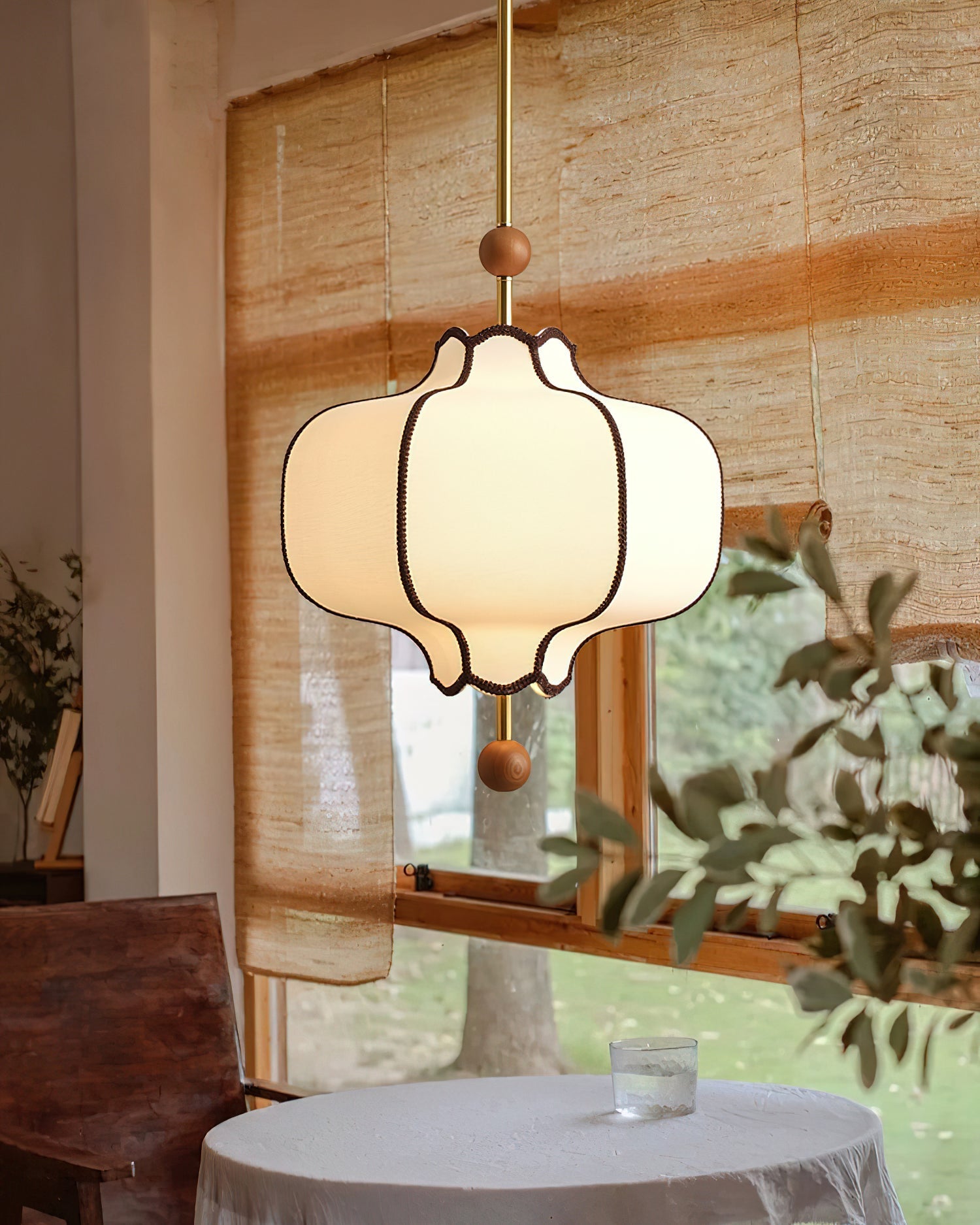Lustra Pendant Light Lantern Fabric for Living Room - Letslighting
