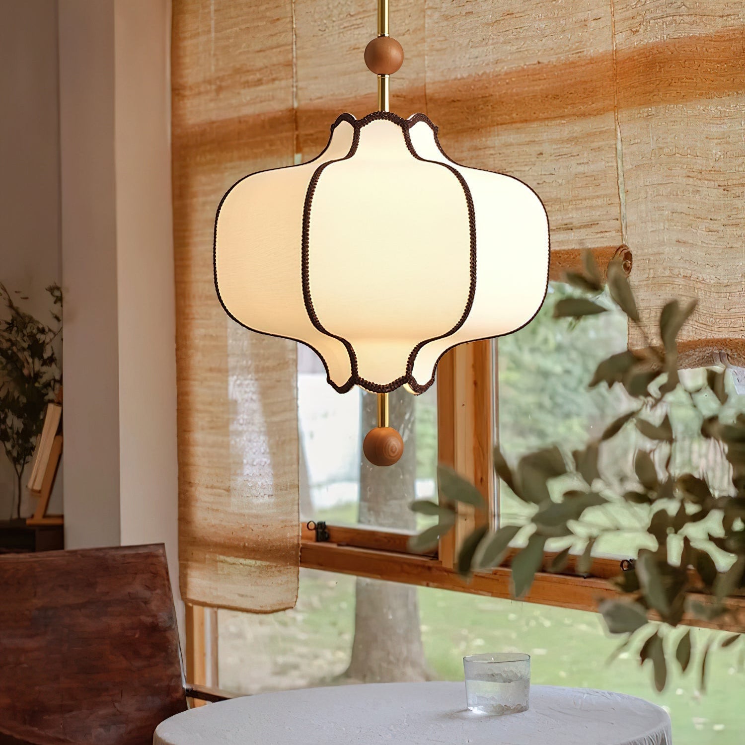 Lustra Pendant Light Lantern Fabric for Living Room - Letslighting
