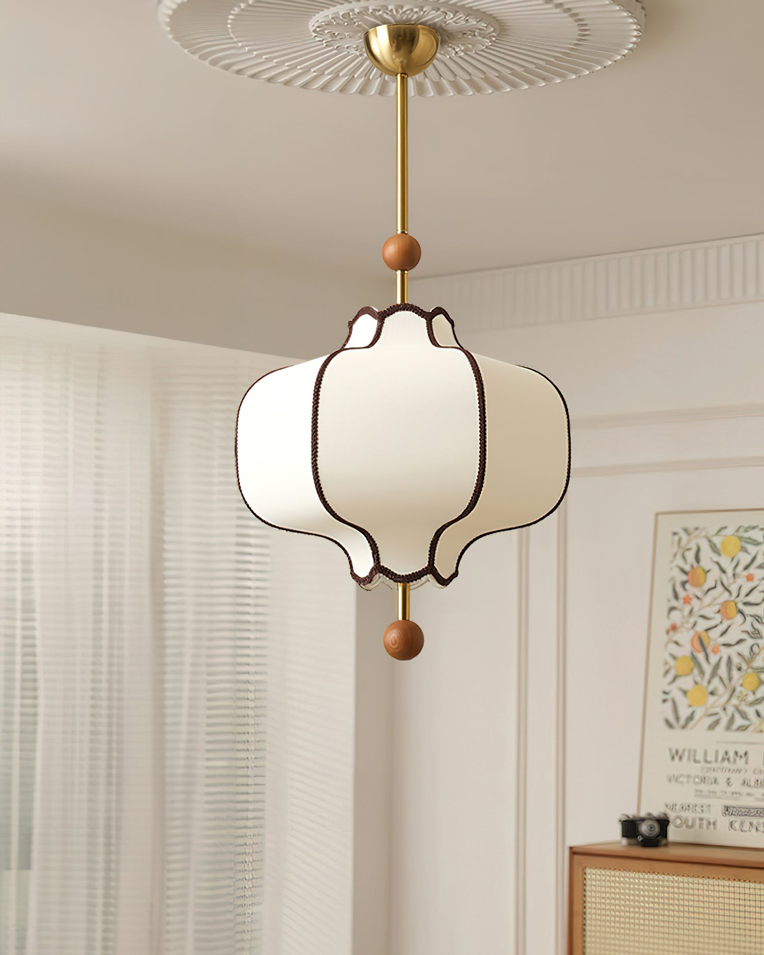 Lustra Pendant Light Lantern Fabric for Living Room - Letslighting