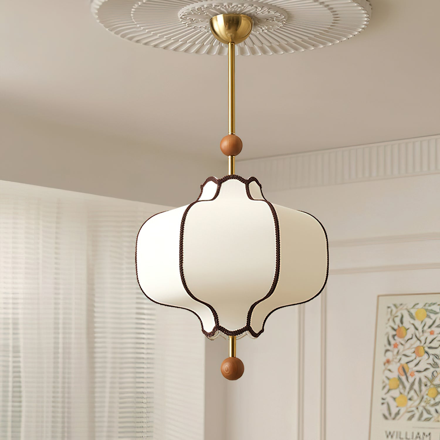 Lustra Pendant Light Lantern Fabric for Living Room - Letslighting