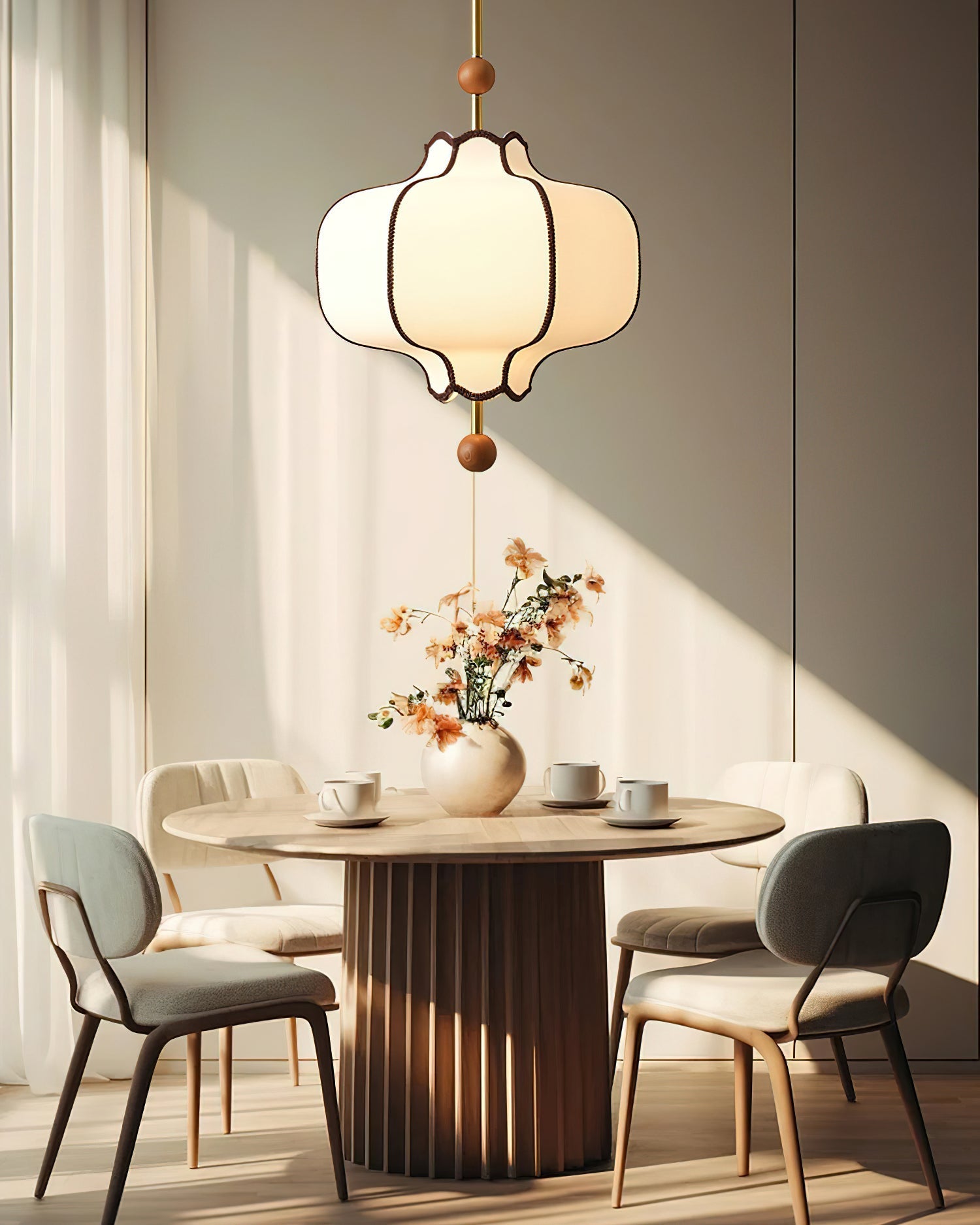 Lustra Pendant Light Lantern Fabric for Living Room - Letslighting