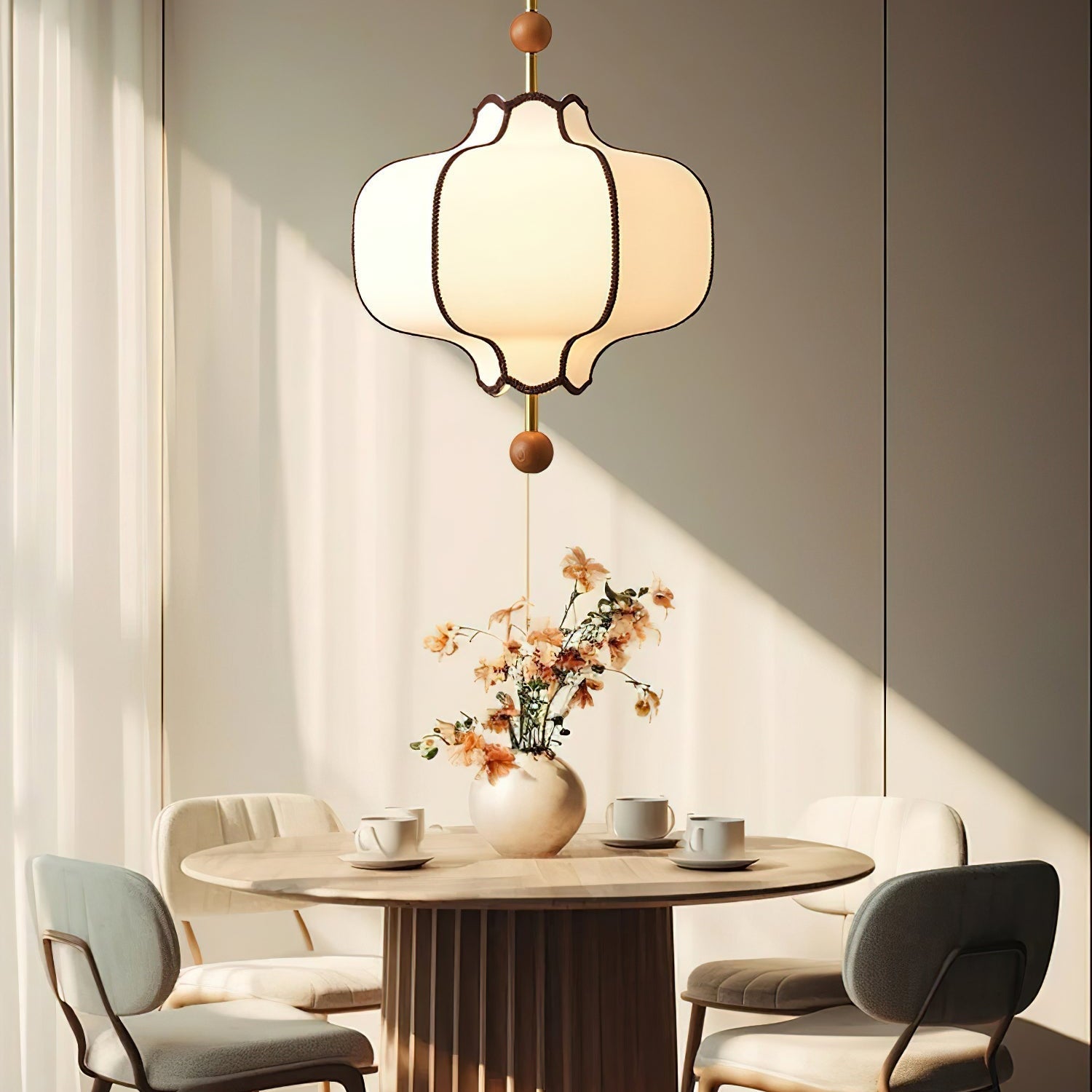 Lustra Pendant Light Lantern Fabric for Living Room - Letslighting