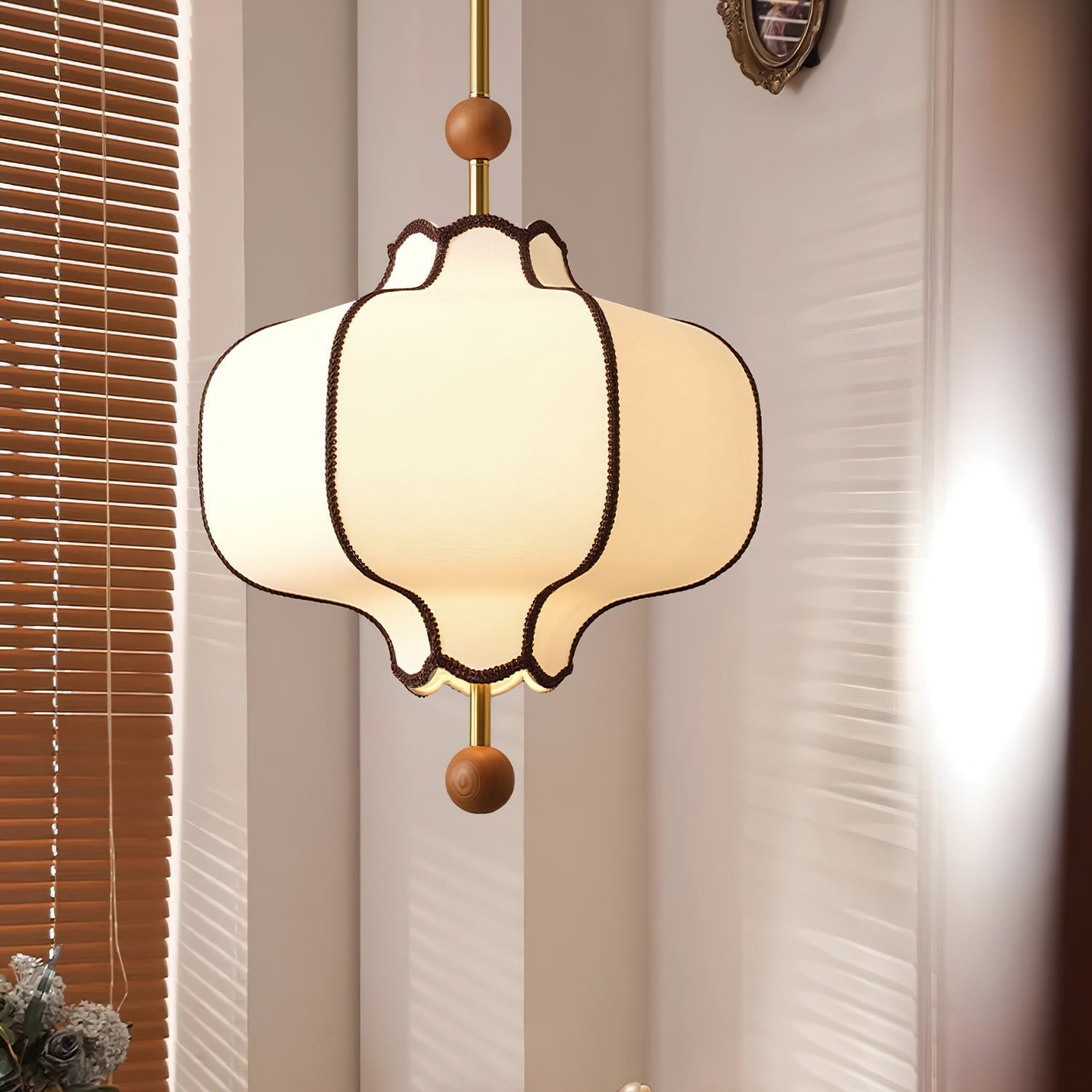 Lustra Pendant Light Lantern Fabric for Living Room - Letslighting