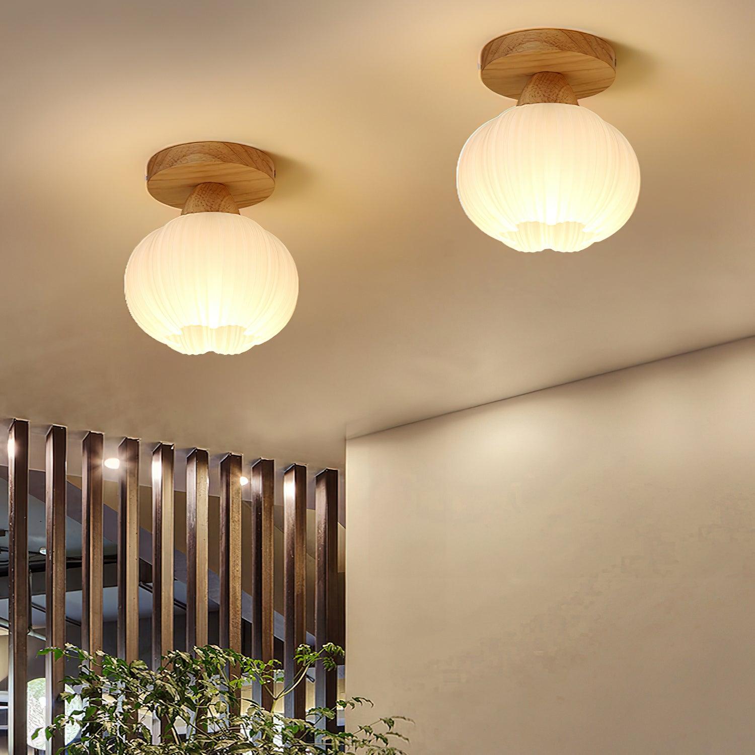 Gleam Large Flower Bag Wood Ceiling Lamp - Letslighting