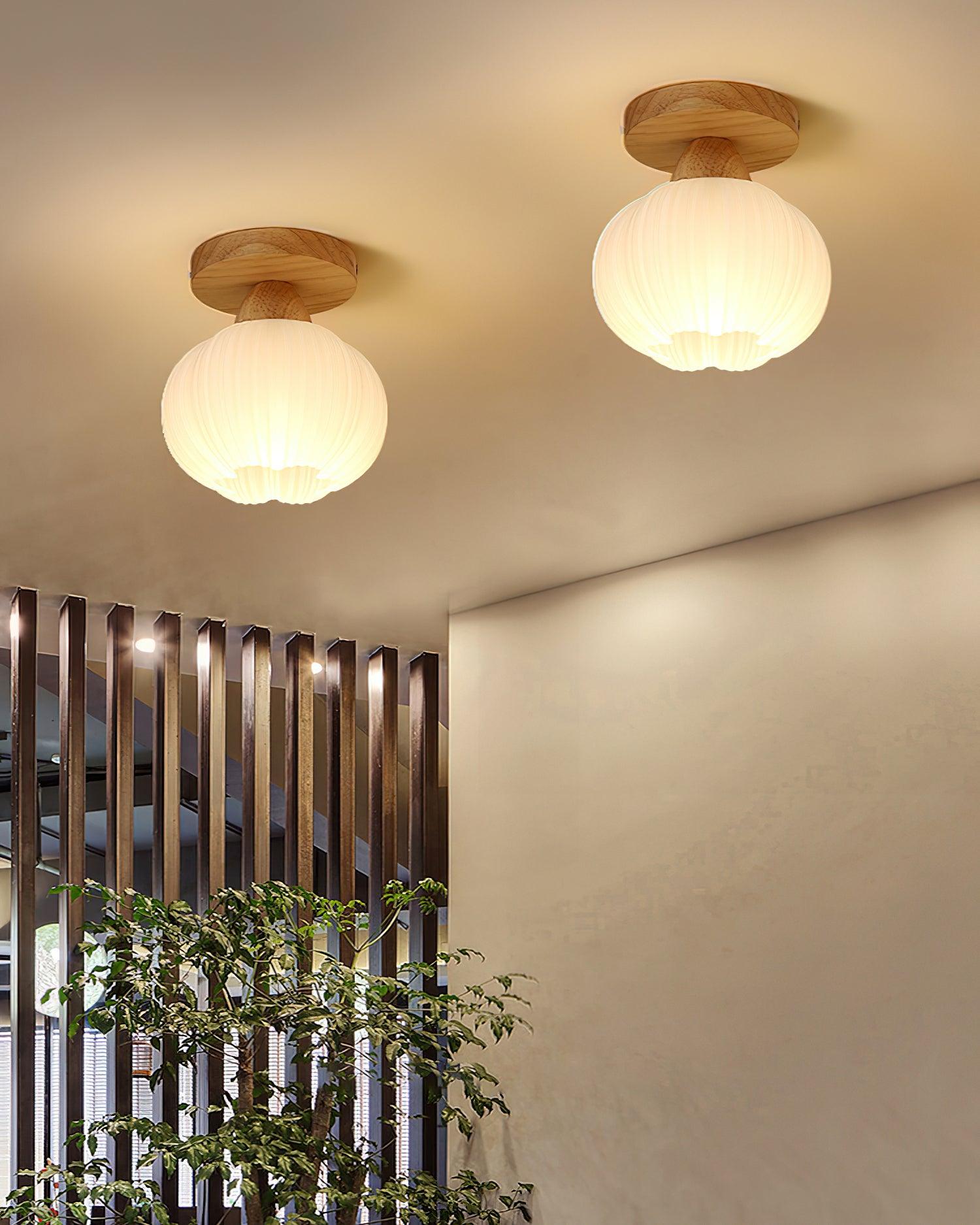 Gleam Large Flower Bag Wood Ceiling Lamp - Letslighting