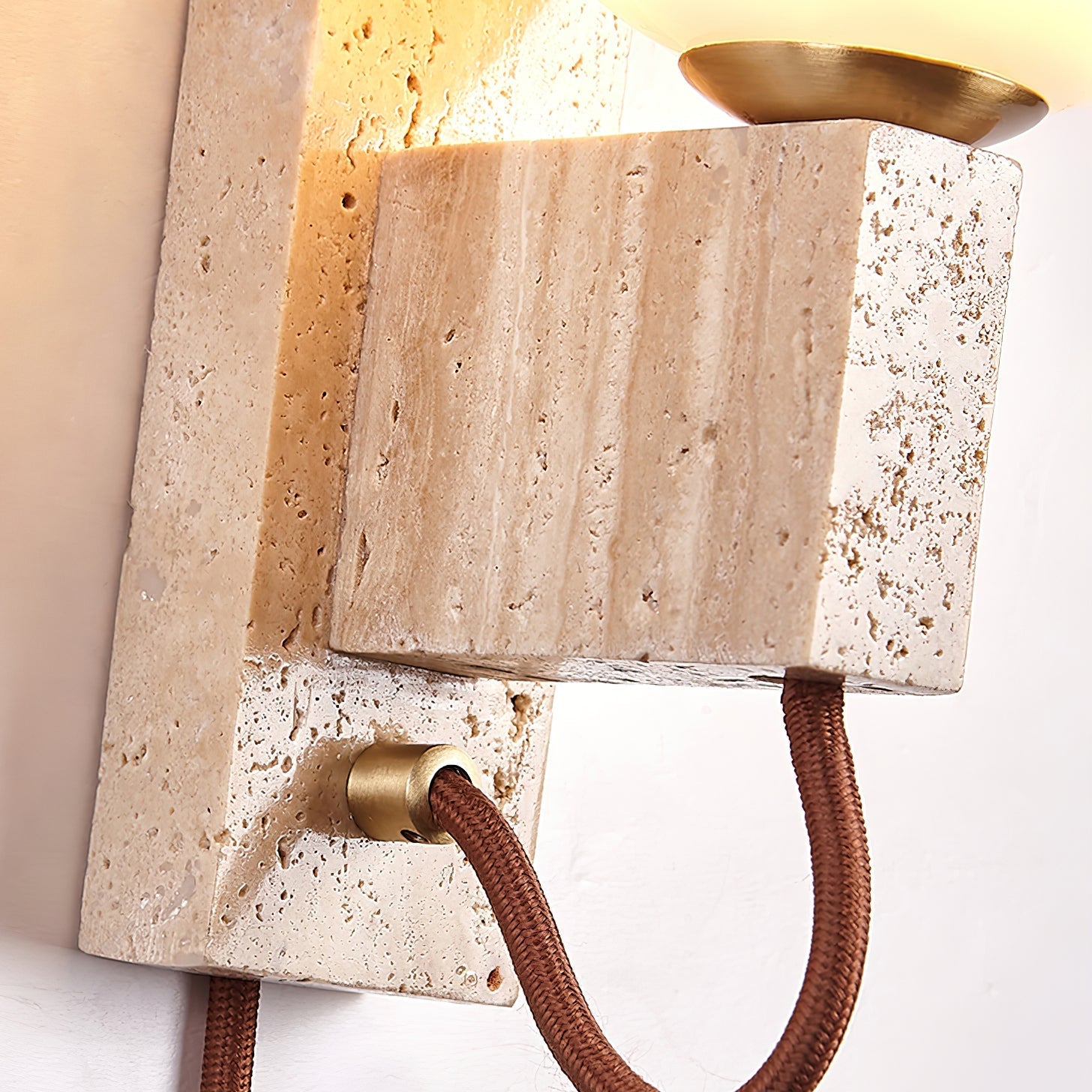 Avirae Globe-Travertine Cute Wall Light - Letslighting