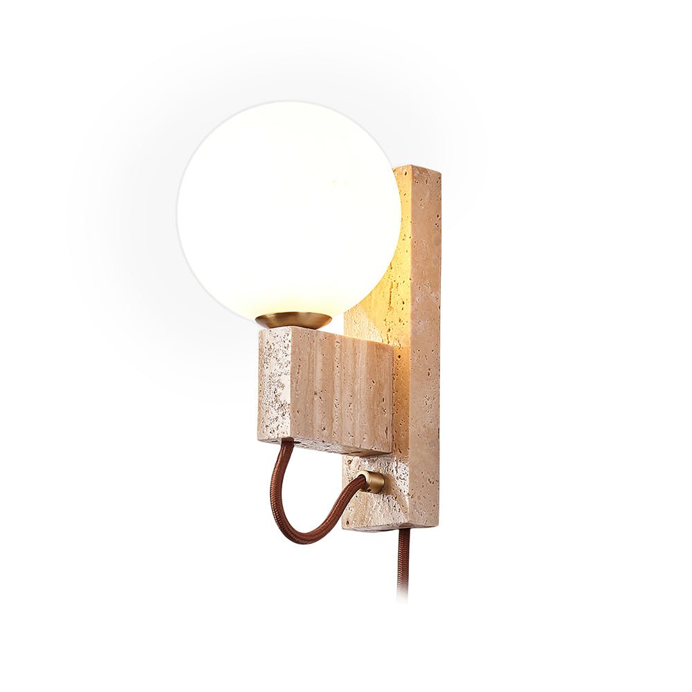 Avirae Globe-Travertine Cute Wall Light - Letslighting