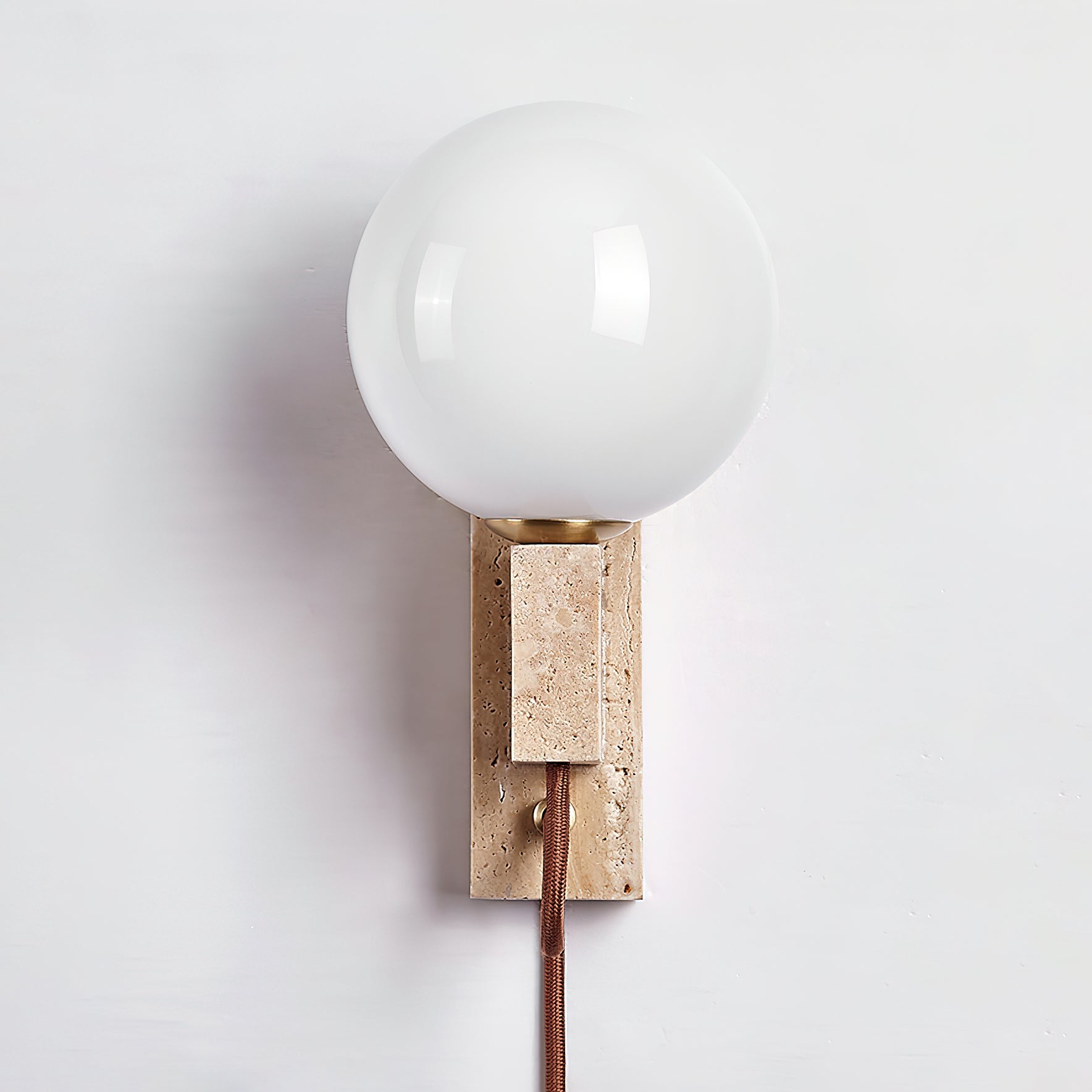 Avirae Globe-Travertine Cute Wall Light - Letslighting