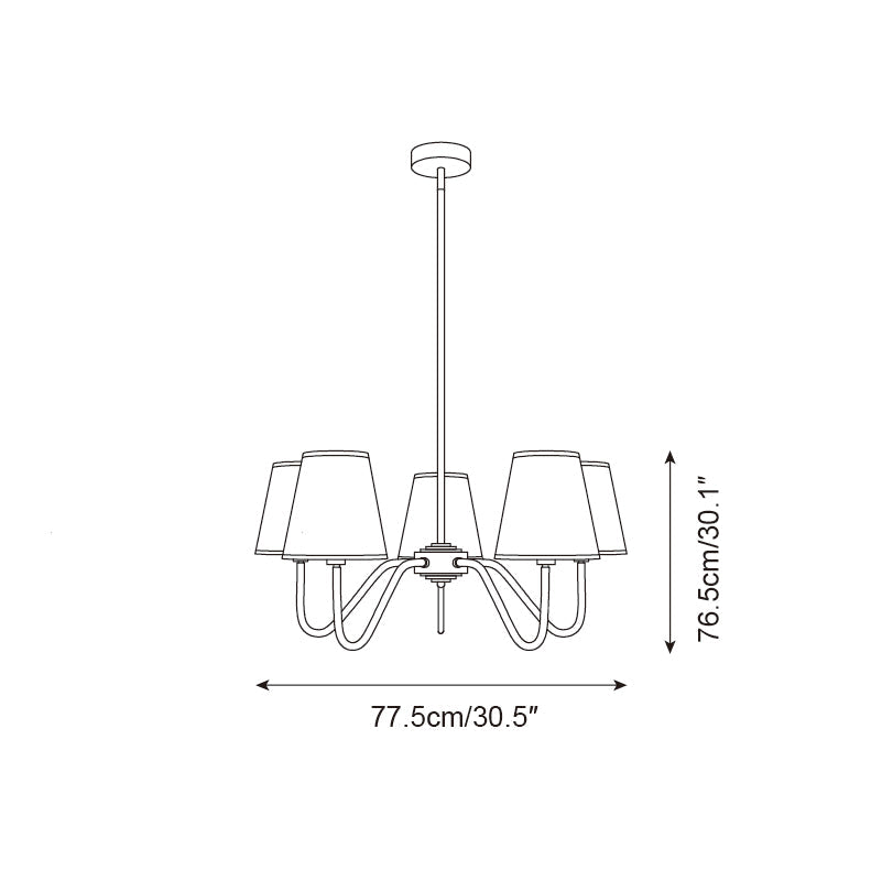 Lassen Chandelier Curved Arms - Letslighting