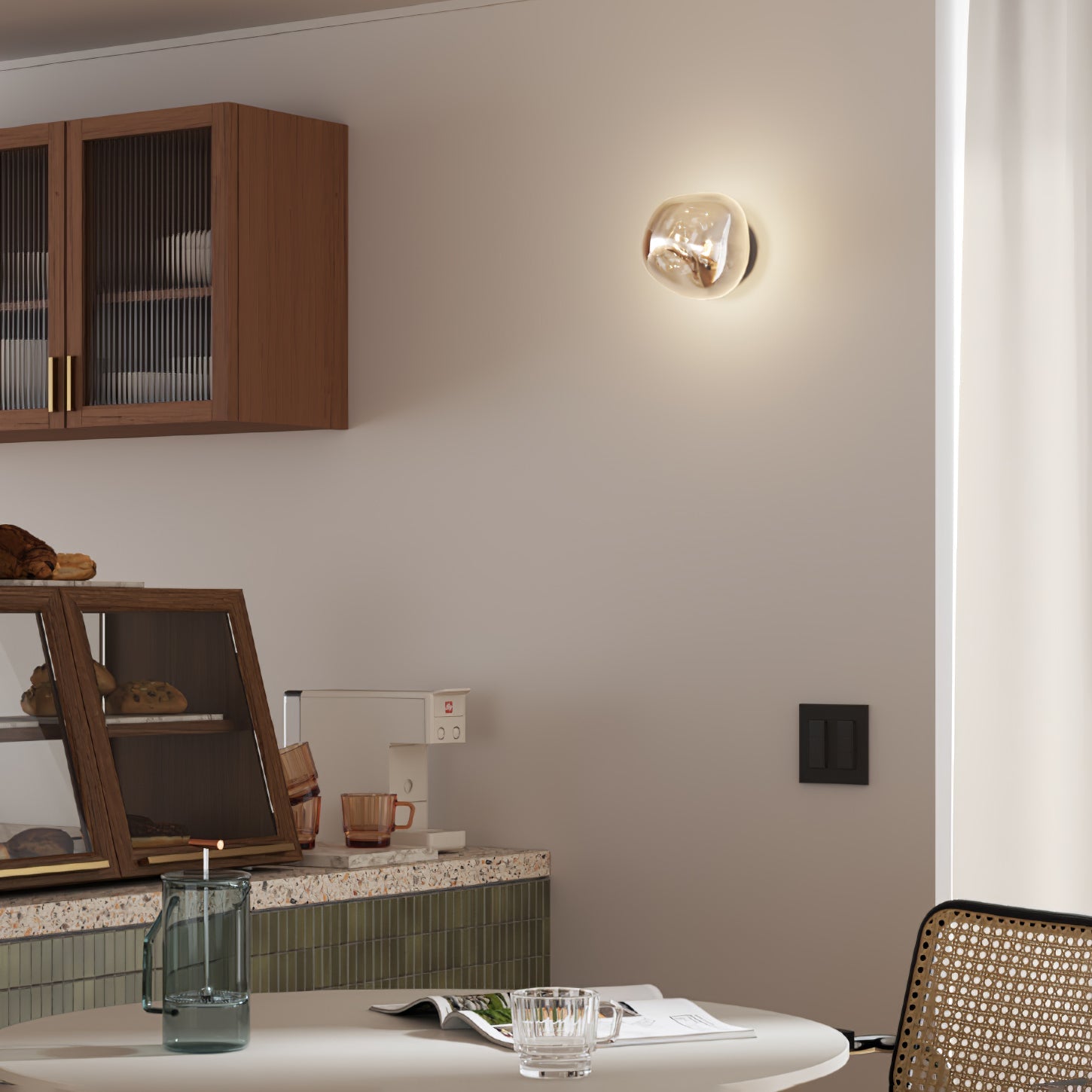 Auden Amber Glass Wall Lamp - Letslighting