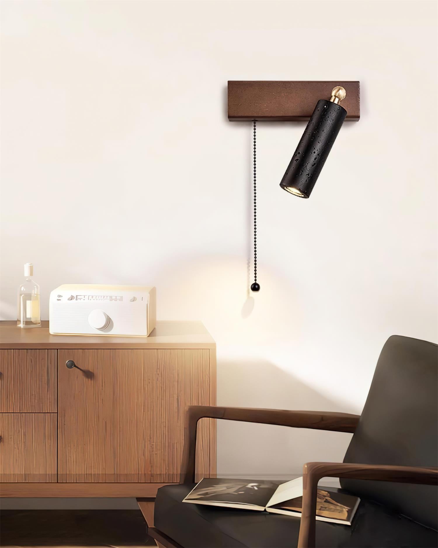 Ritta Wall Lamp Black Travertine Spotlight - Letslighting