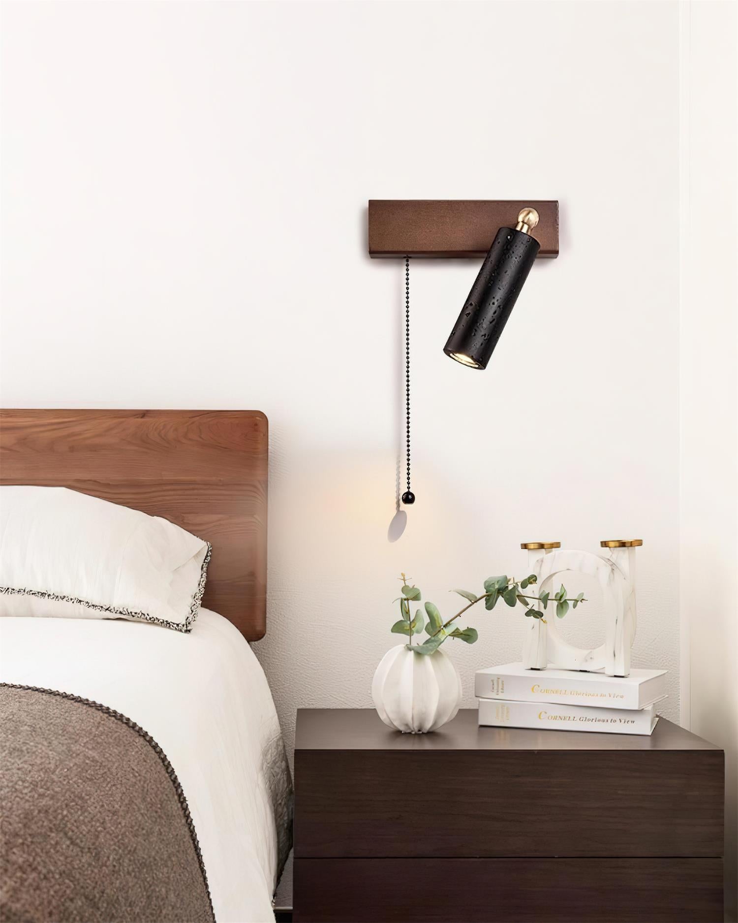 Ritta Wall Lamp Black Travertine Spotlight - Letslighting