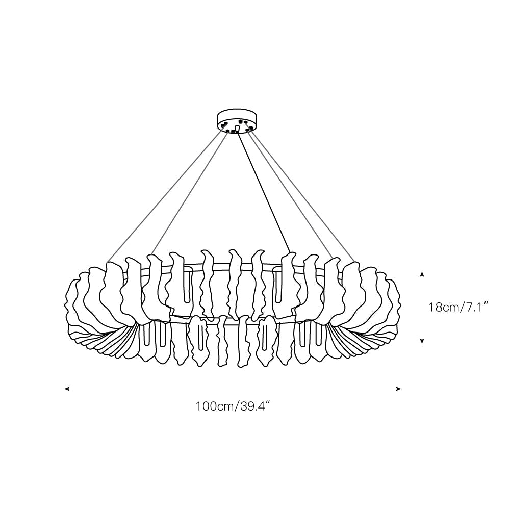 Ulcarir Luxury Leaf Glass Acrylic Chandelier - Letslighting