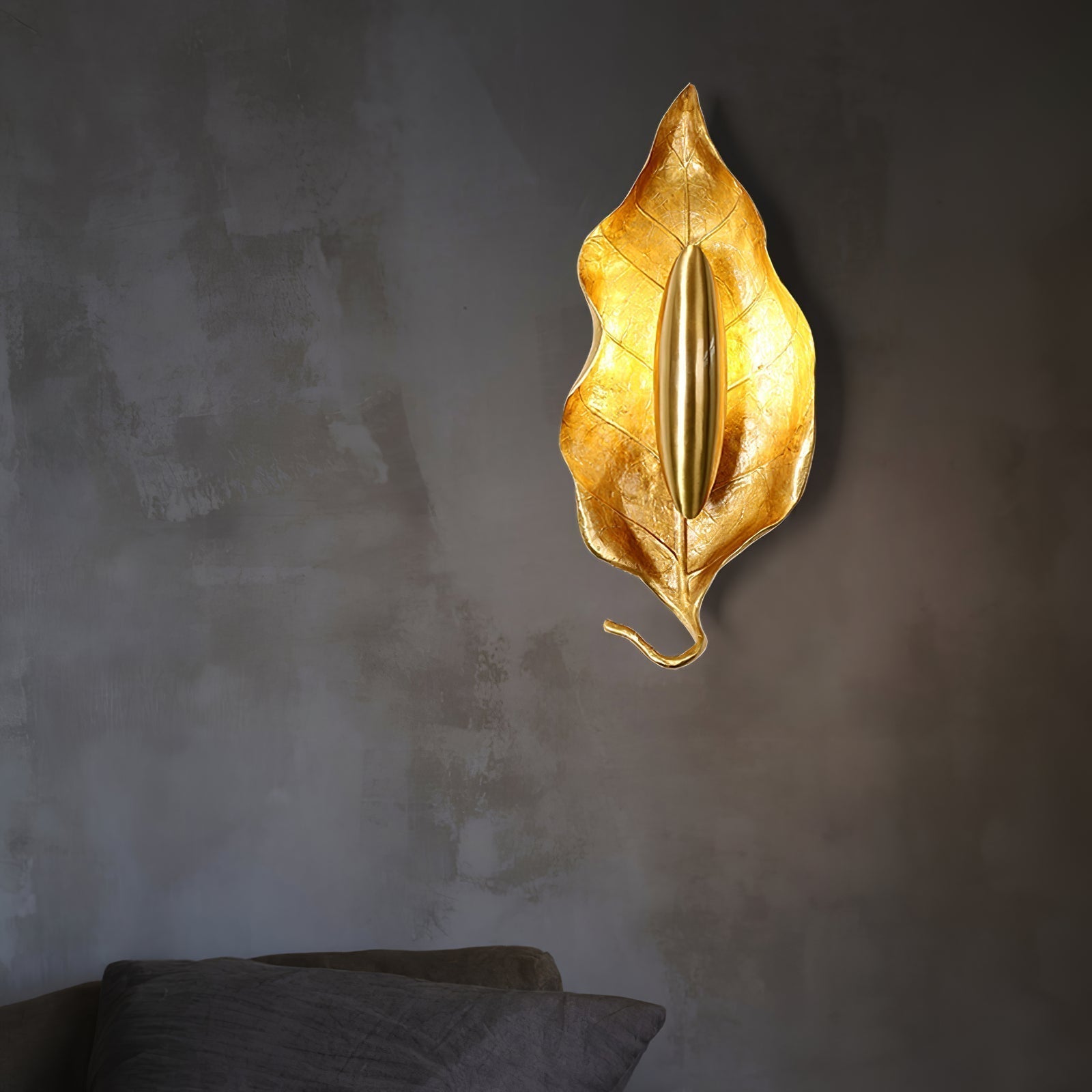 Evraee Nordic Art Leaf Brass Wall Lamp - Letslighting