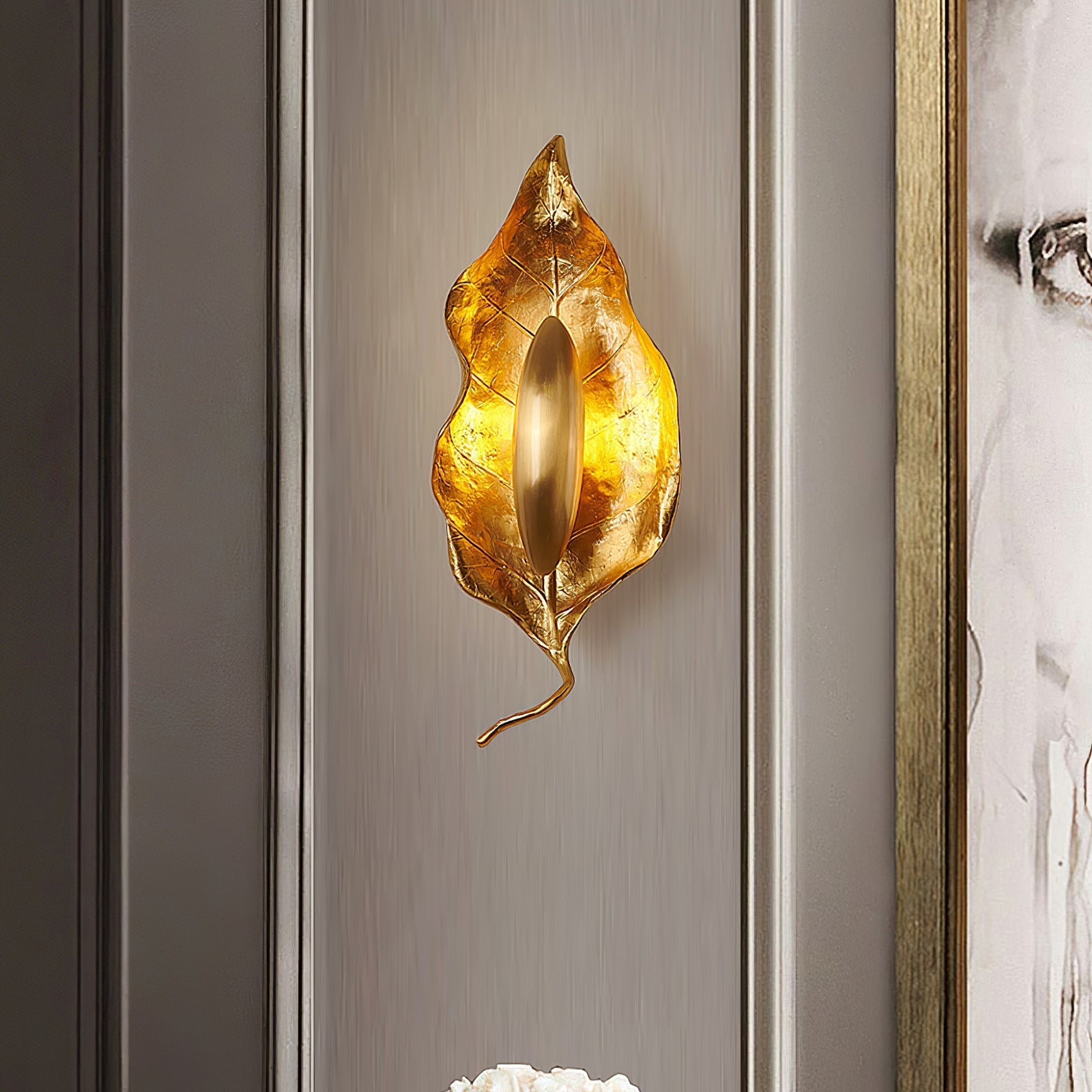 Evraee Nordic Art Leaf Brass Wall Lamp - Letslighting