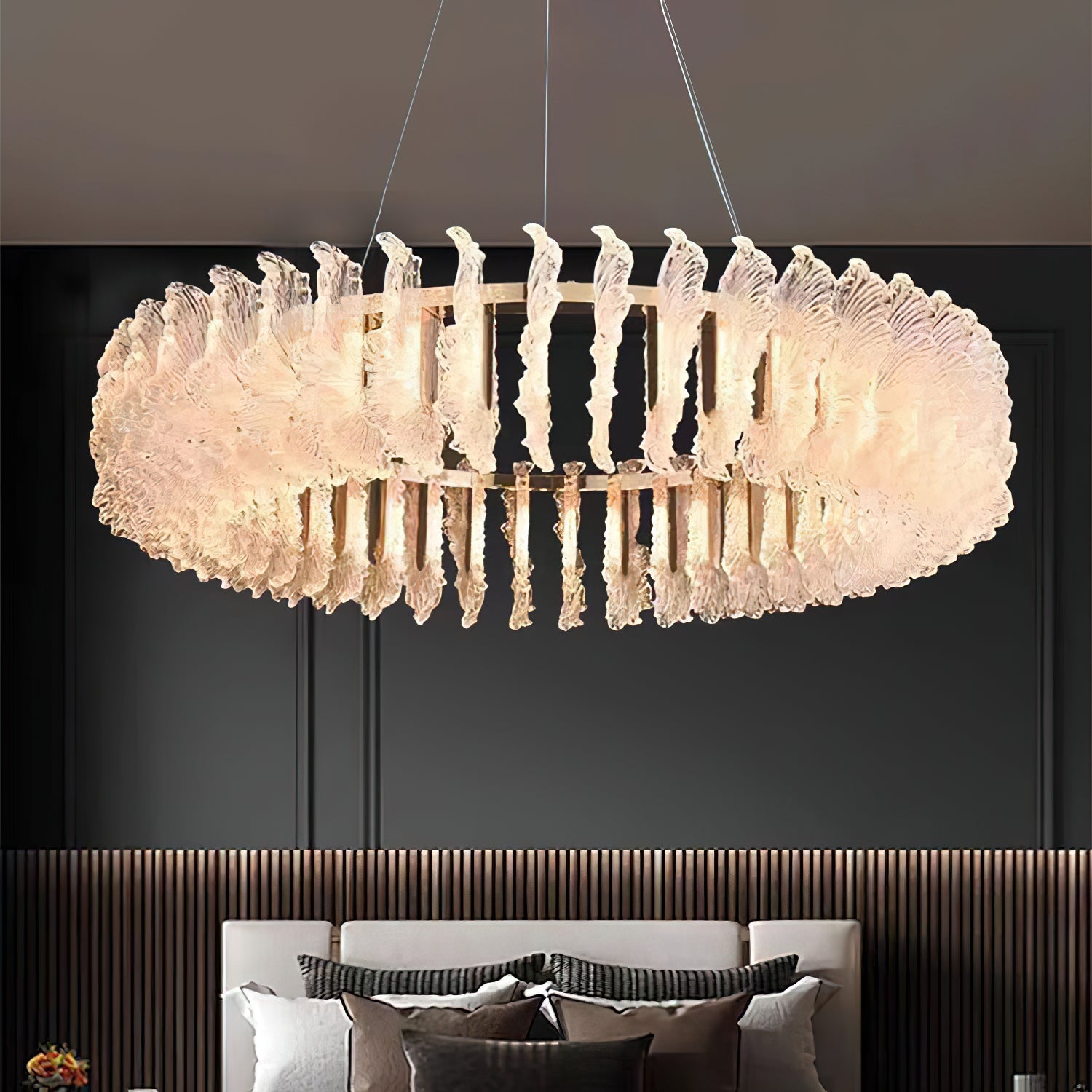 Ulcarir Luxury Leaf Glass Acrylic Chandelier - Letslighting