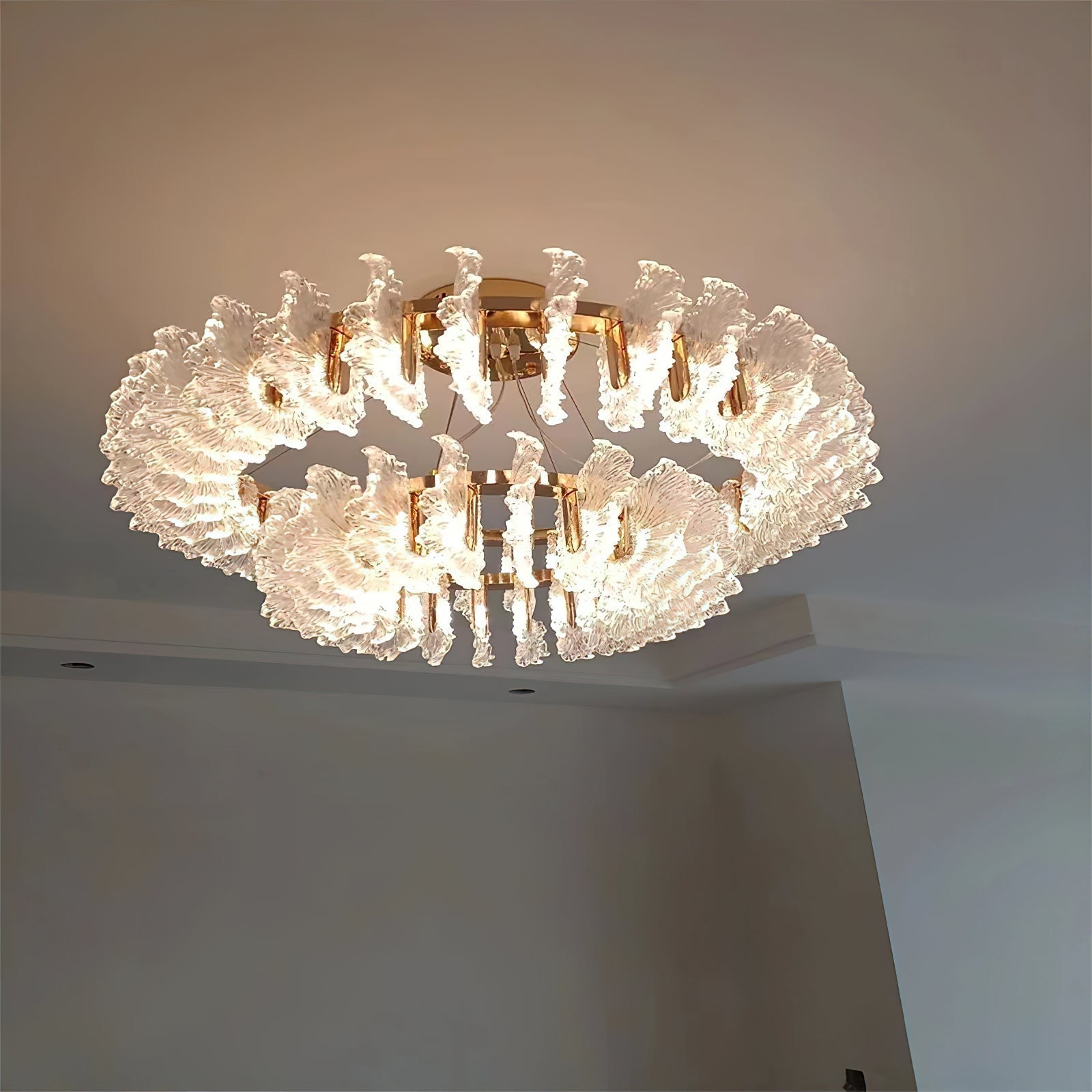 Ulcarir Luxury Leaf Glass Acrylic Chandelier - Letslighting
