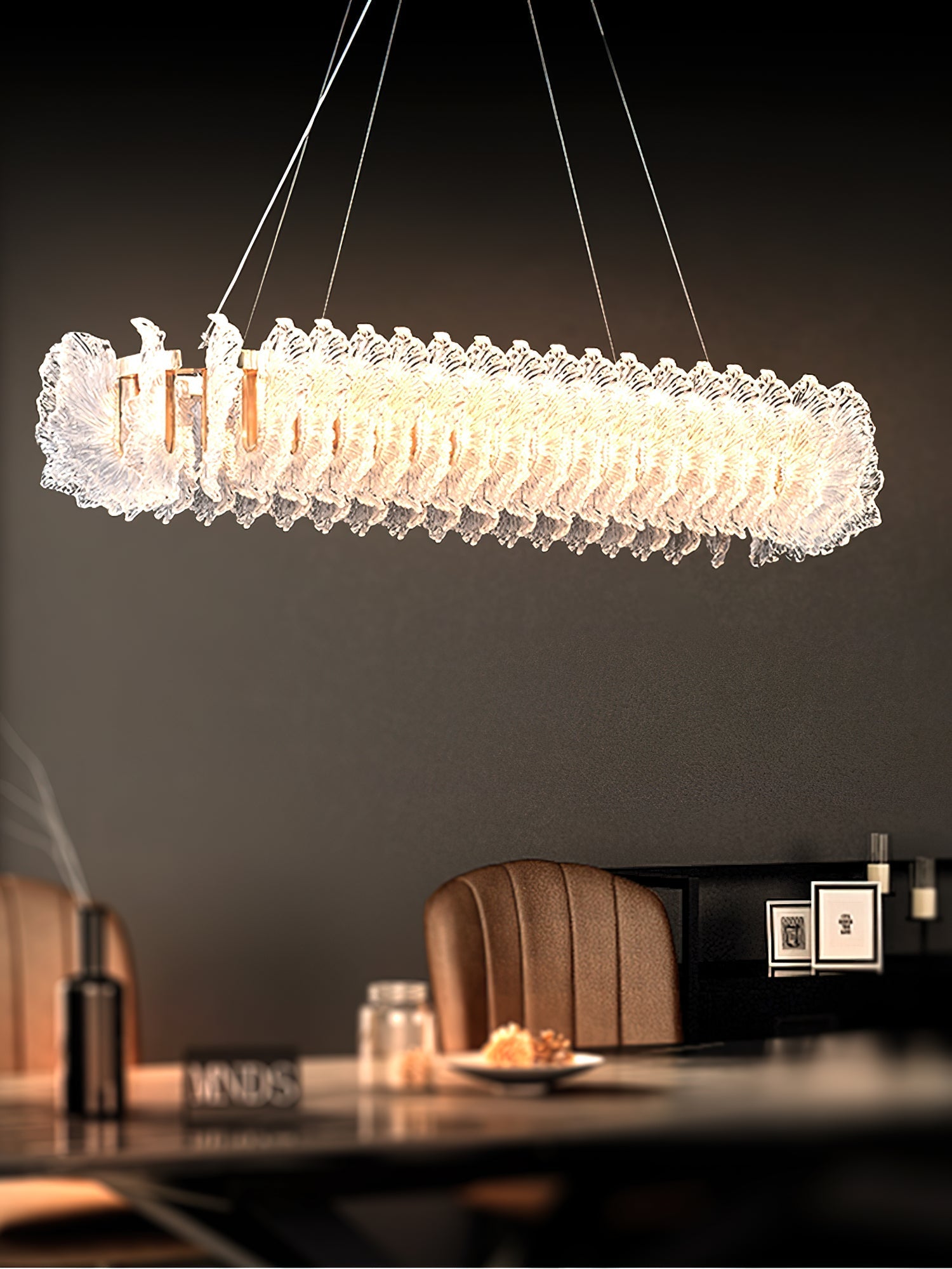 Ulcarir Luxury Leaf Glass Acrylic Chandelier - Letslighting