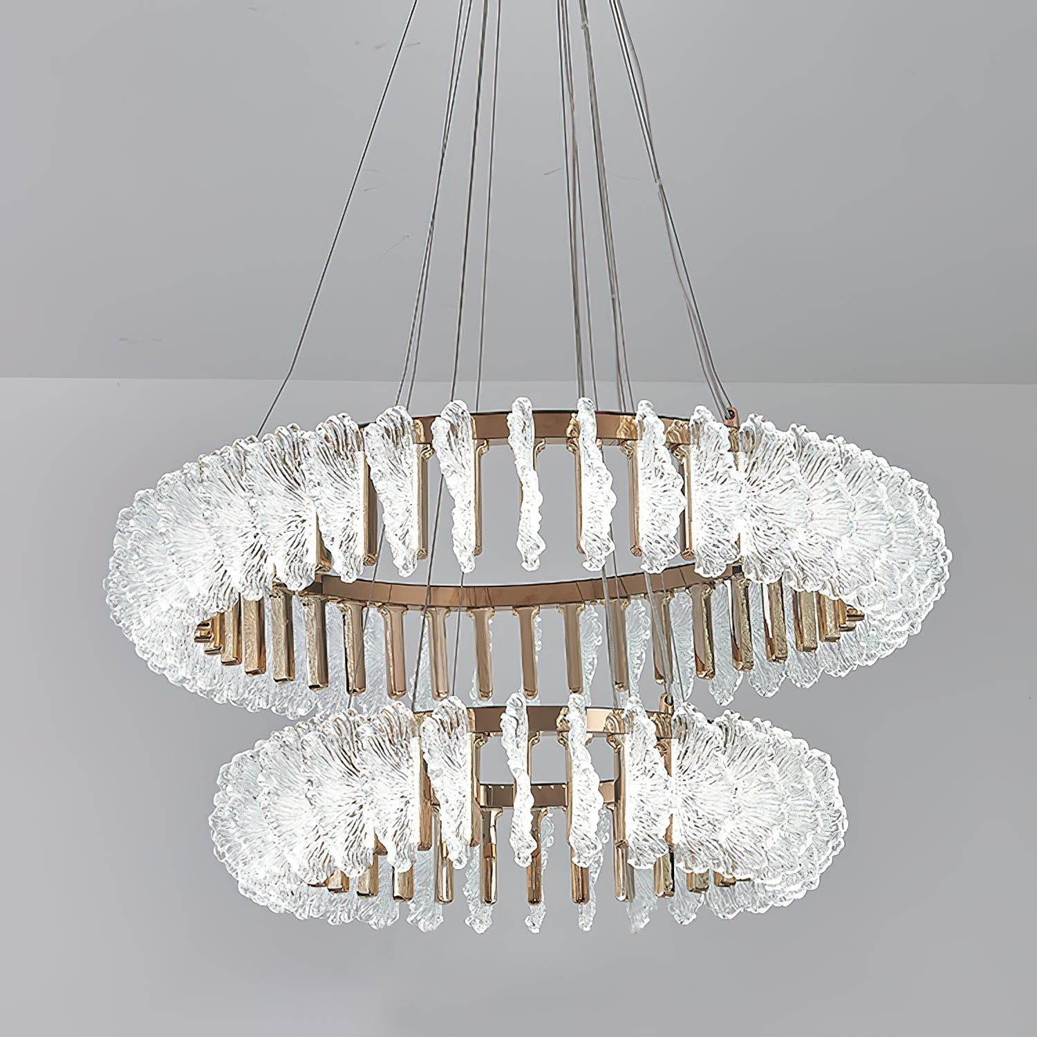 Ulcarir Luxury Leaf Glass Acrylic Chandelier - Letslighting