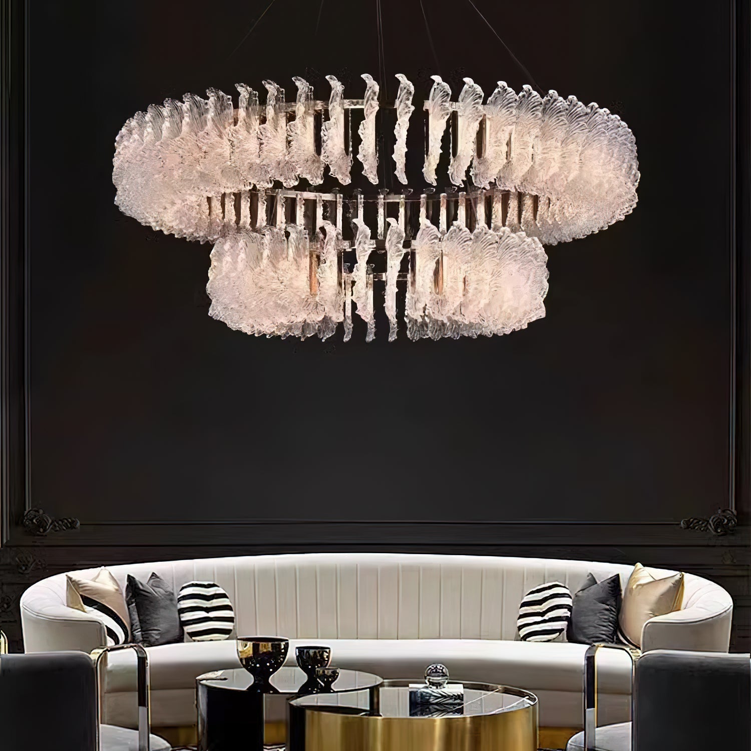 Ulcarir Luxury Leaf Glass Acrylic Chandelier - Letslighting