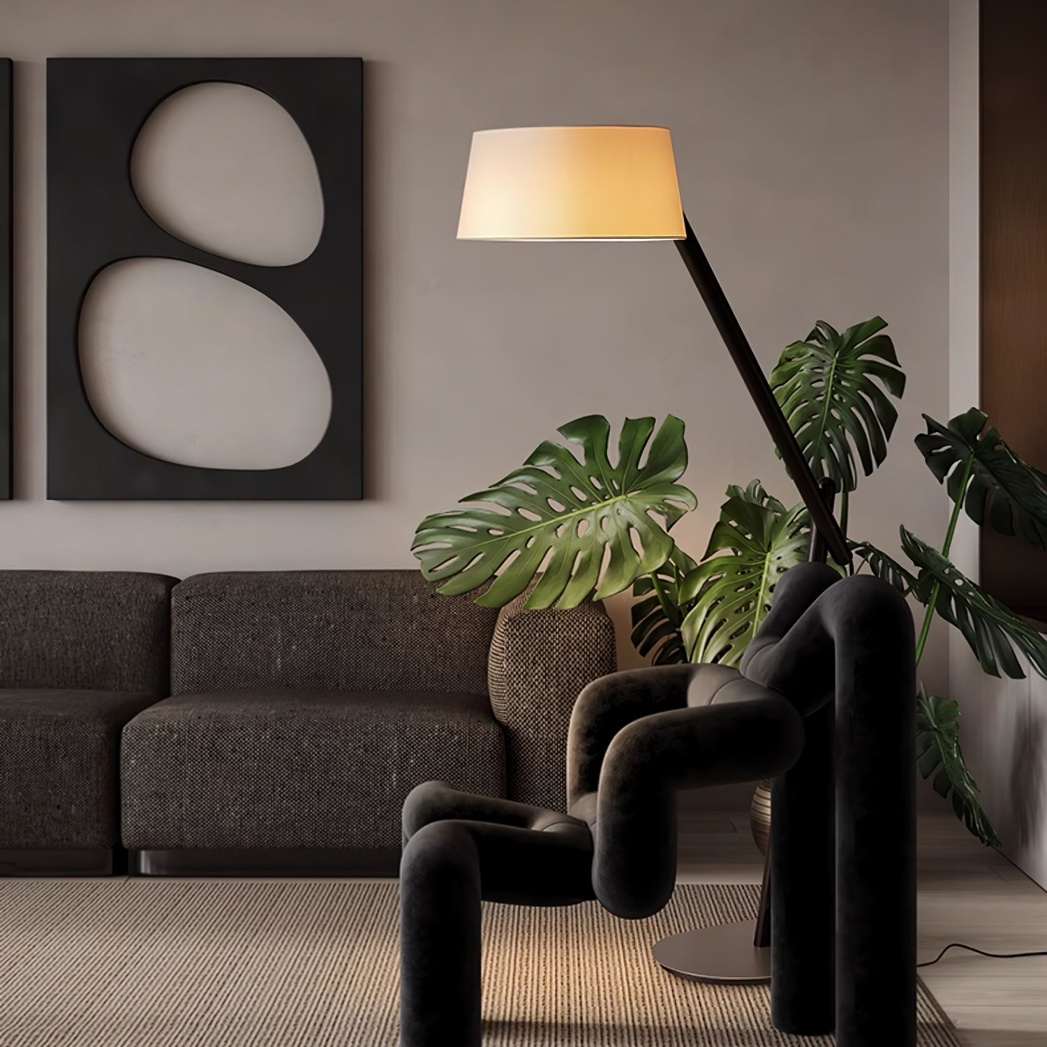 Cethar Scandinavian Fabric Floor Lamp - Letslighting