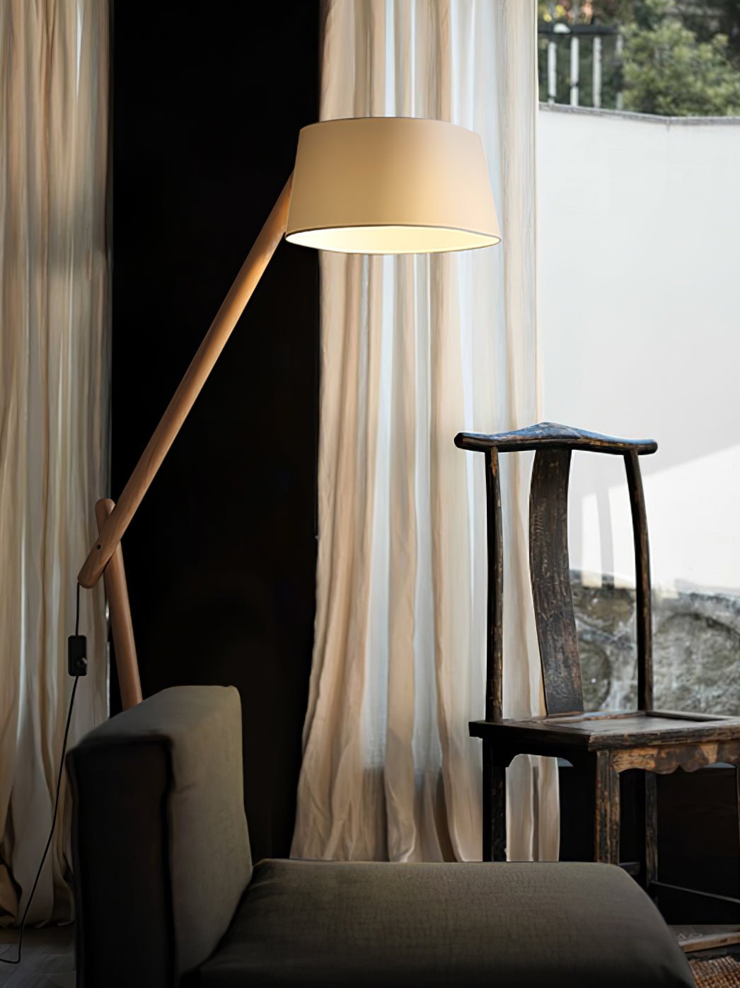Cethar Scandinavian Fabric Floor Lamp - Letslighting